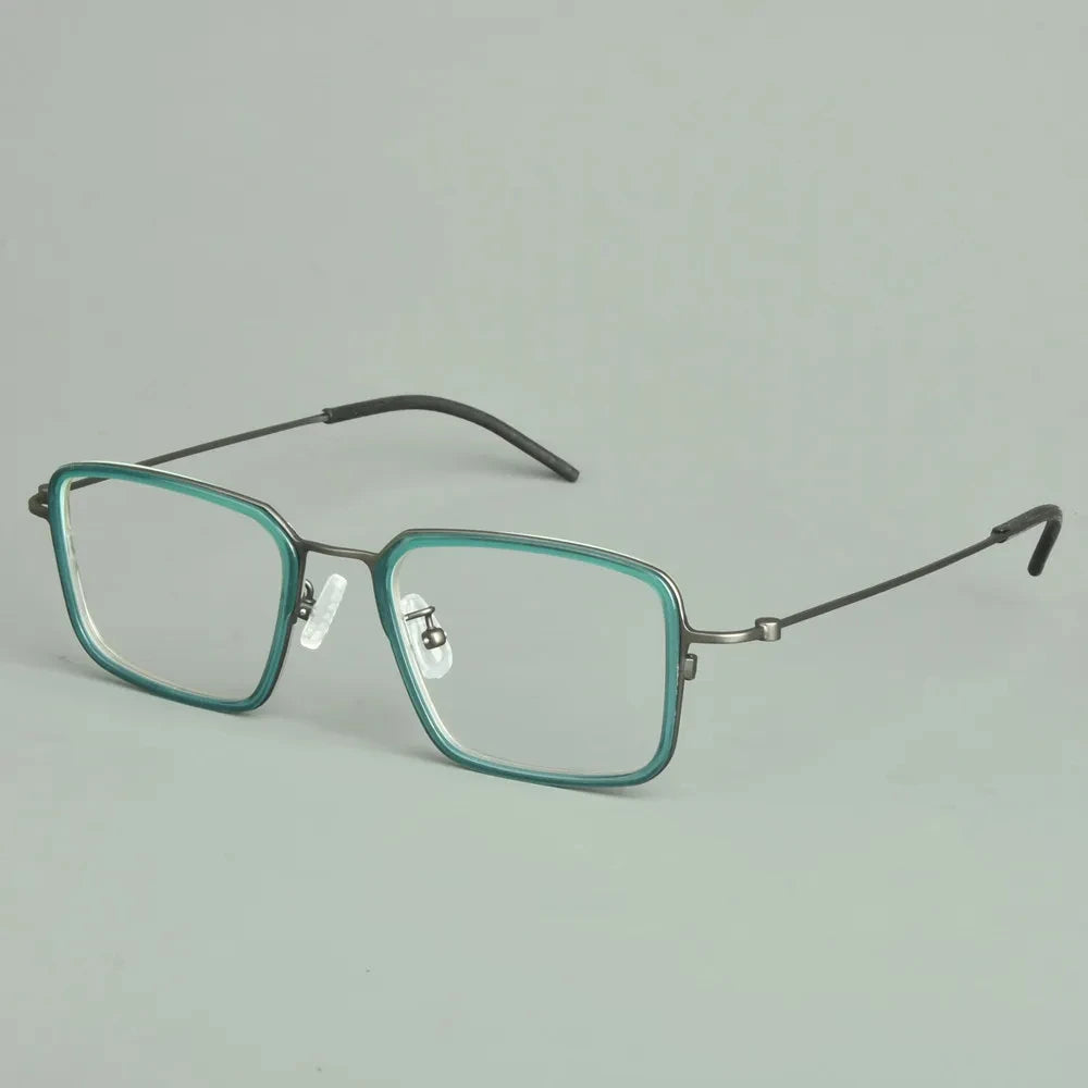 Aimee Unisex Full Rim Big Square Titanium Acetate Eyeglasses 942501 - Lightweight & Durable Frame for Men & Women - Perfect for Reading, Working & Fashion Accessories
