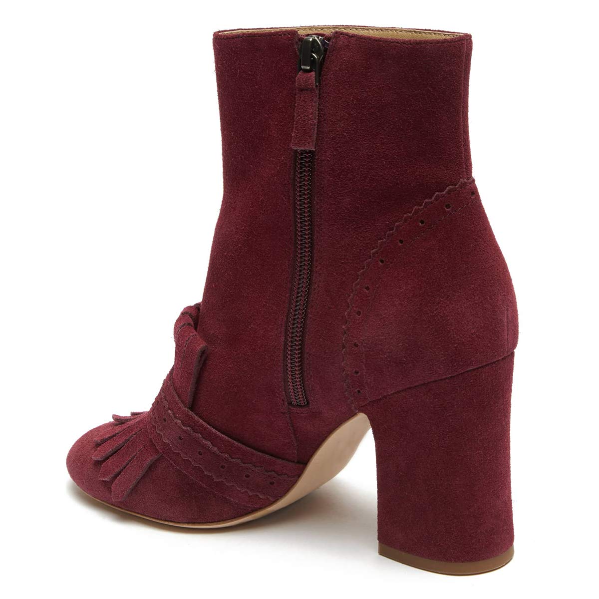 YDN Women's Perforated Round Toe Ankle Boots with Fringe Tassels - Chunky Mid Heel Booties for Work, Office & Winter Wear (US Sizes 4-15) | Comfortable & Stylish Casual Shoes for Everyday Outfits