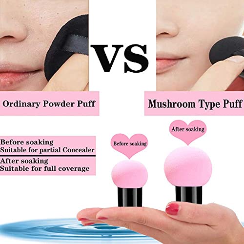 Belicia 3-Piece Mushroom Makeup Sponge Set - Latex-Free Cosmetic Blender Puff for Flawless Foundation & Concealer Application - Perfect for Daily Makeup, Travel & Professional Use