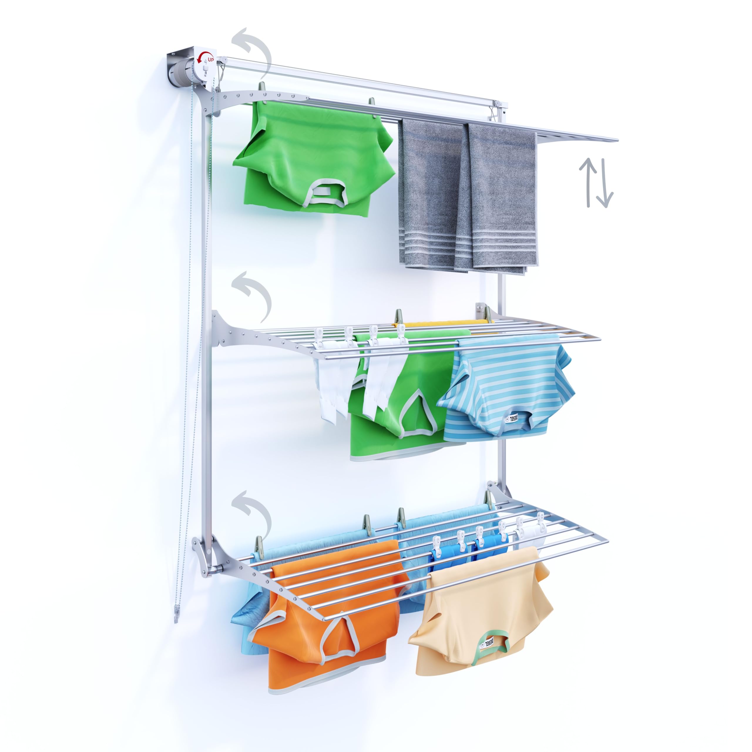 Foxydry Tower Vertical Wall Airer - Space-Saving Clothes Drying Rack for Indoor & Outdoor Use (Grey, 128 cm / 50.4 in) - Perfect for Apartments, Laundry Rooms & Small Spaces