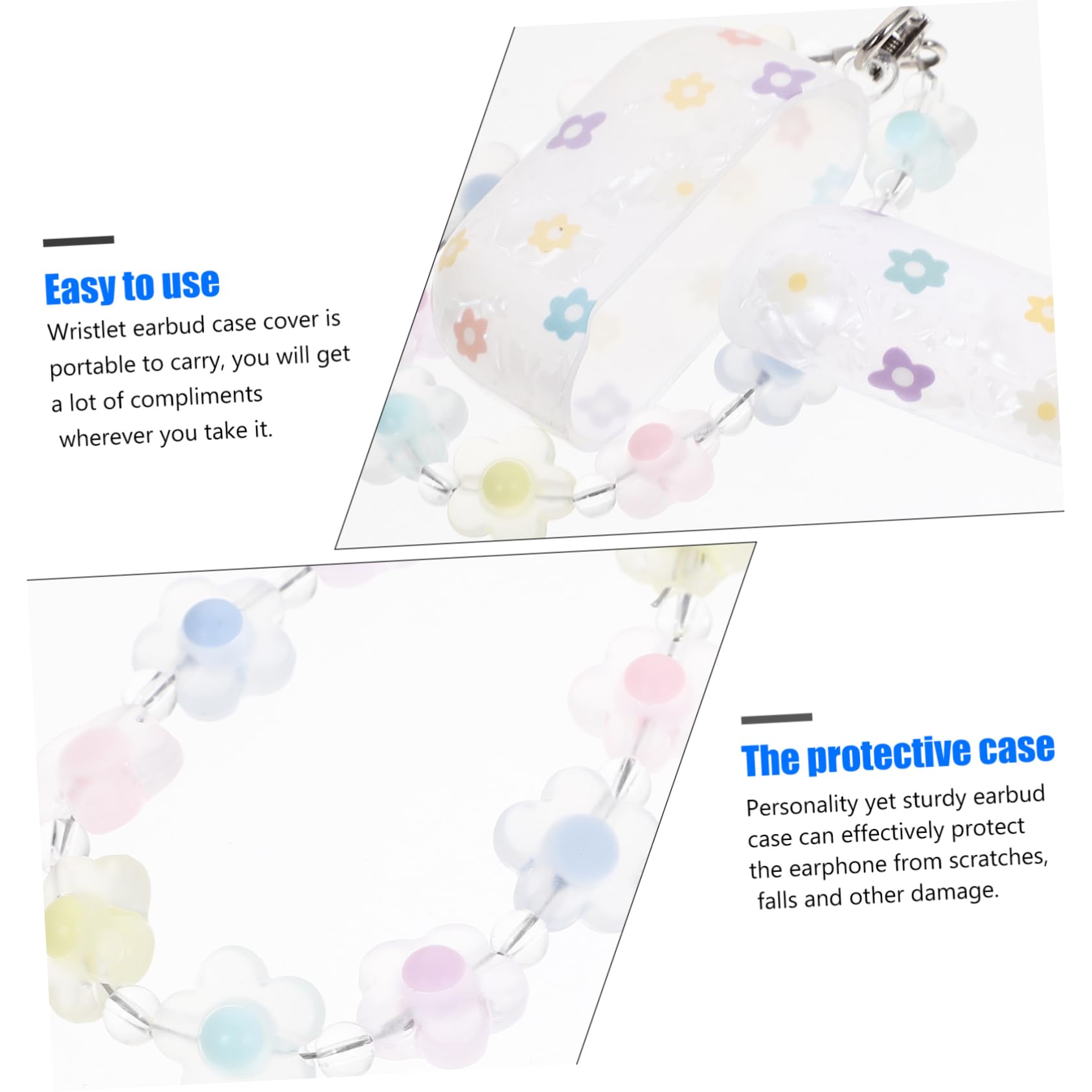 OSALADI Wireless Earbuds Case Cover - Floral Design Protective Keychain Holder for AirPods Pro/1/2/3 - Lightweight & Portable for Gym, Travel, Daily Use