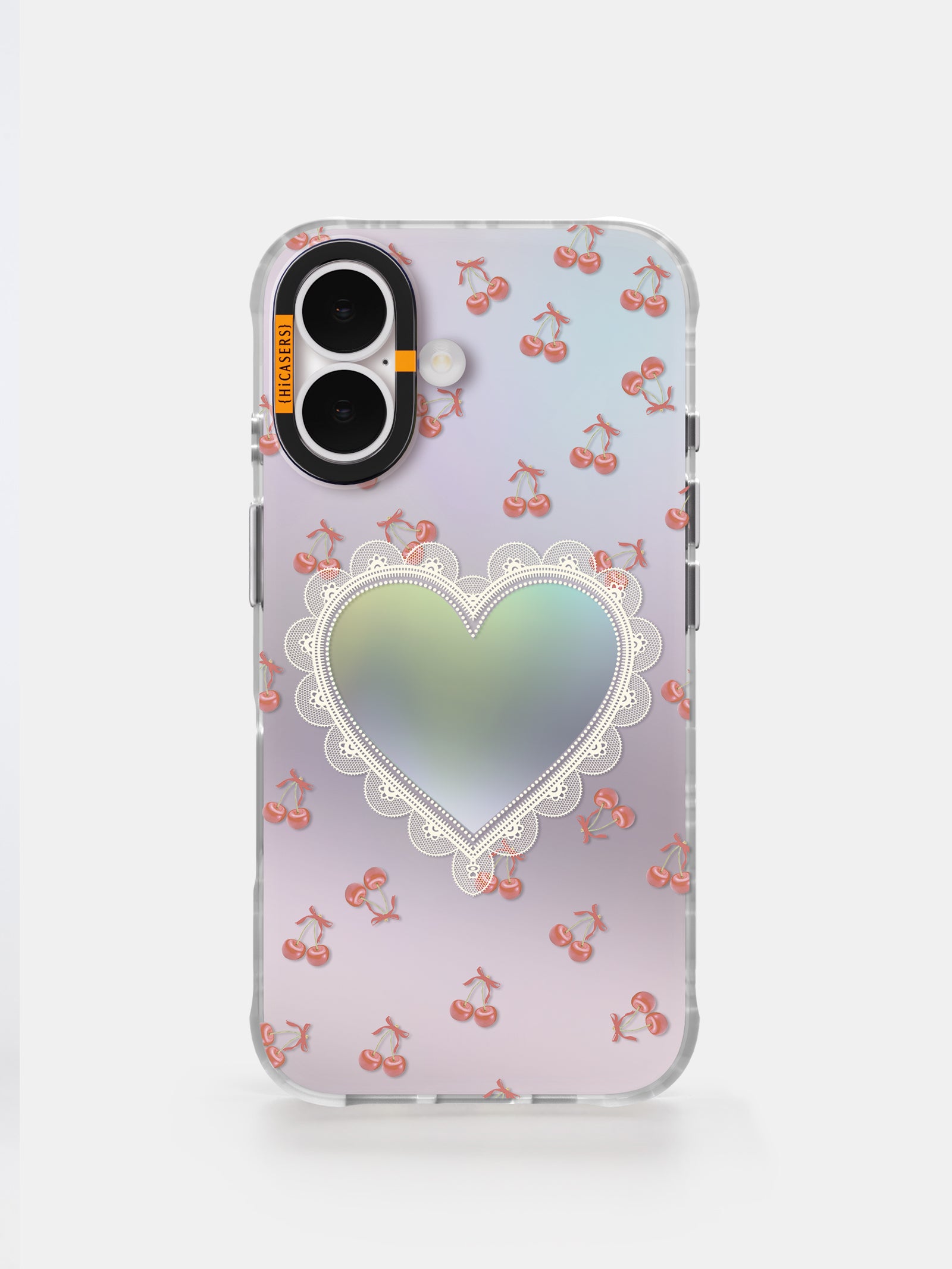 Iridescent Heart Mirror Phone Case - Pink Aesthetic Accessory for Selfies, Gifts & Fashion