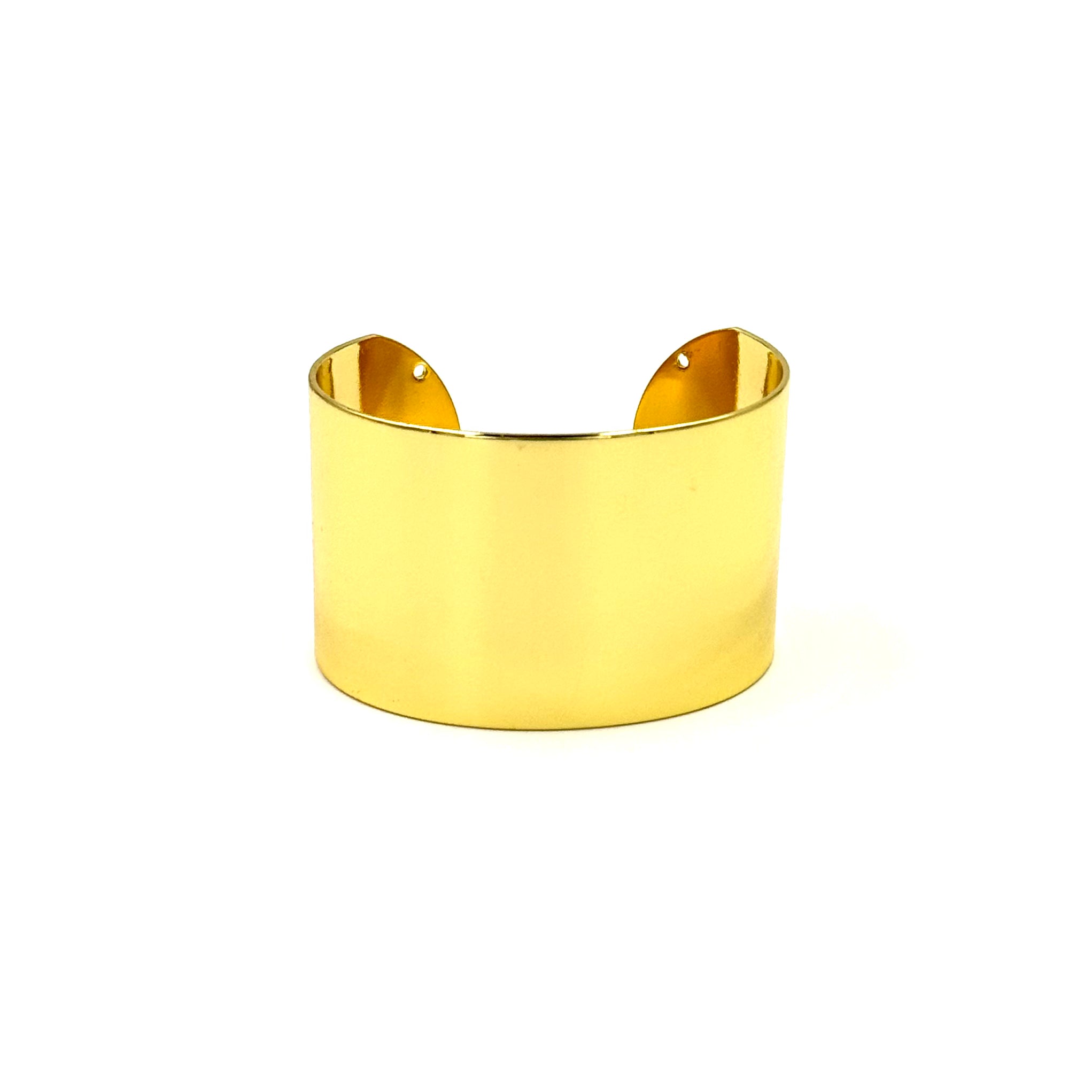 Ashley Gold Stainless Steel Gold Plated Smooth Cuff Bangle Bracelet for Women - Elegant Jewelry Gift for Birthday, Anniversary & Special Occasions