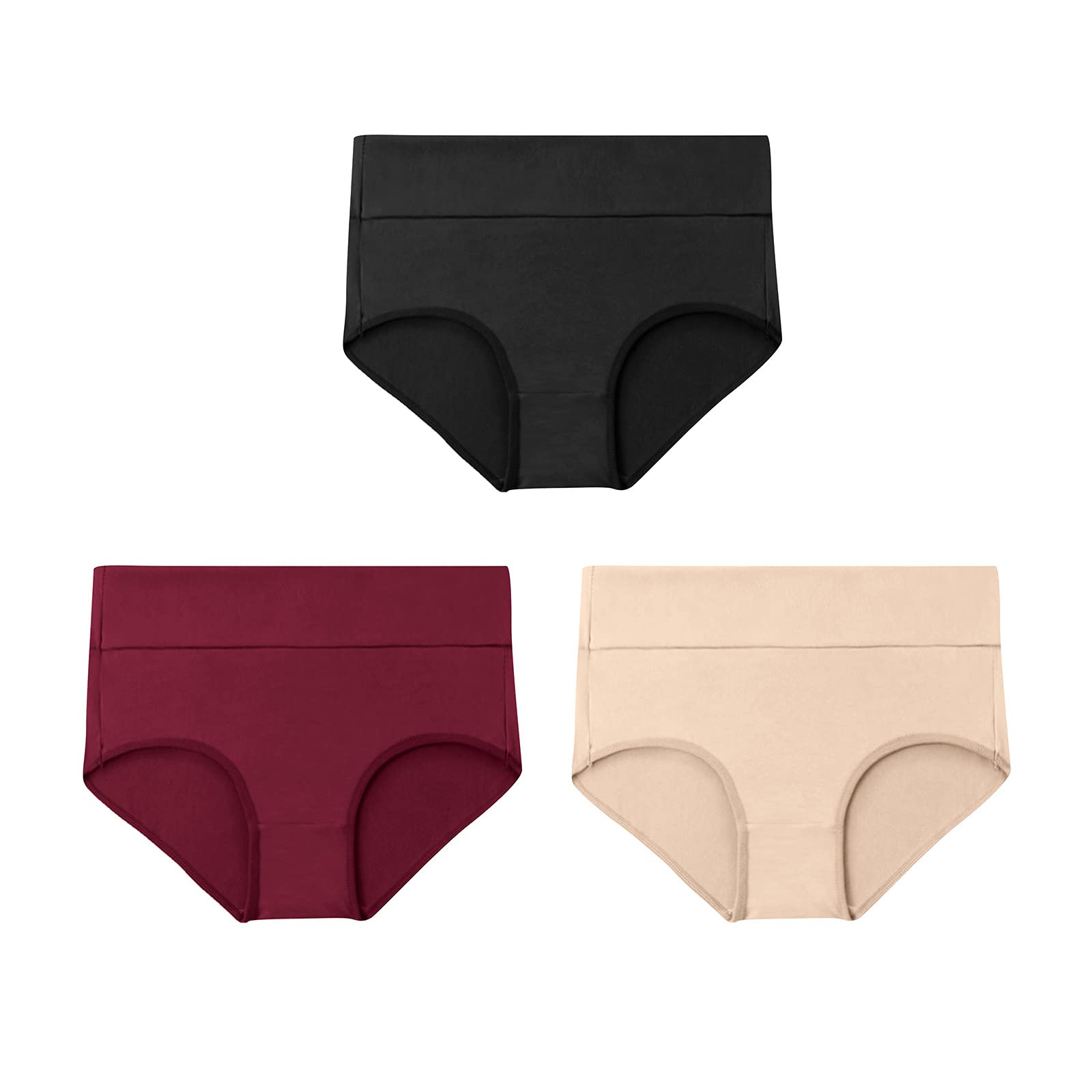 3 Pack Women's High Waisted Cotton Underwear - Full Coverage Breathable Panties for Everyday Comfort | Perfect for Workout, Yoga & Daily Wear