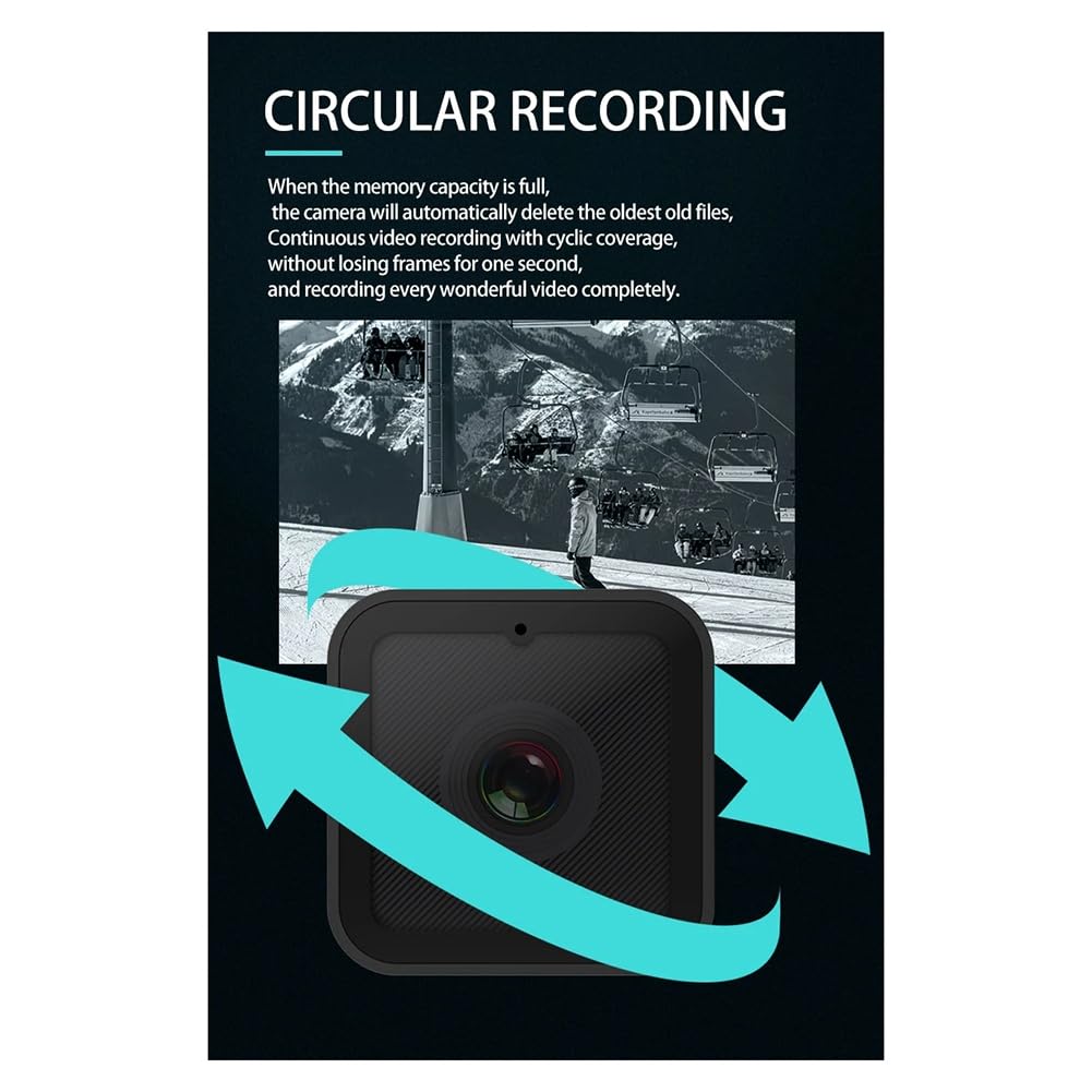 Komdndht HD 1080P Wireless Security Camera - IP66 Waterproof WiFi Surveillance Camera with Night Vision for Outdoor, Home, Bicycle & Vehicle Monitoring (Ideal for Home Security, Baby Monitoring & Outdoor Adventures)