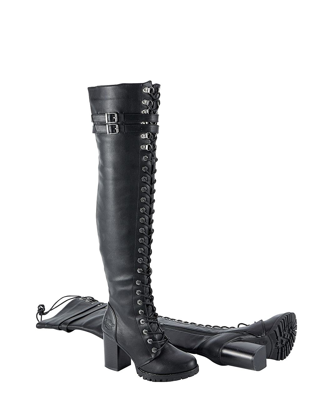 GARGOYLE BELLS Women's Over The Knee Boots - Lace Up Thigh High Boots with Zip & Buckle Closure | Soft Leather Tall Boots for Women | Perfect for Fall Fashion, Night Out & Winter Outfits