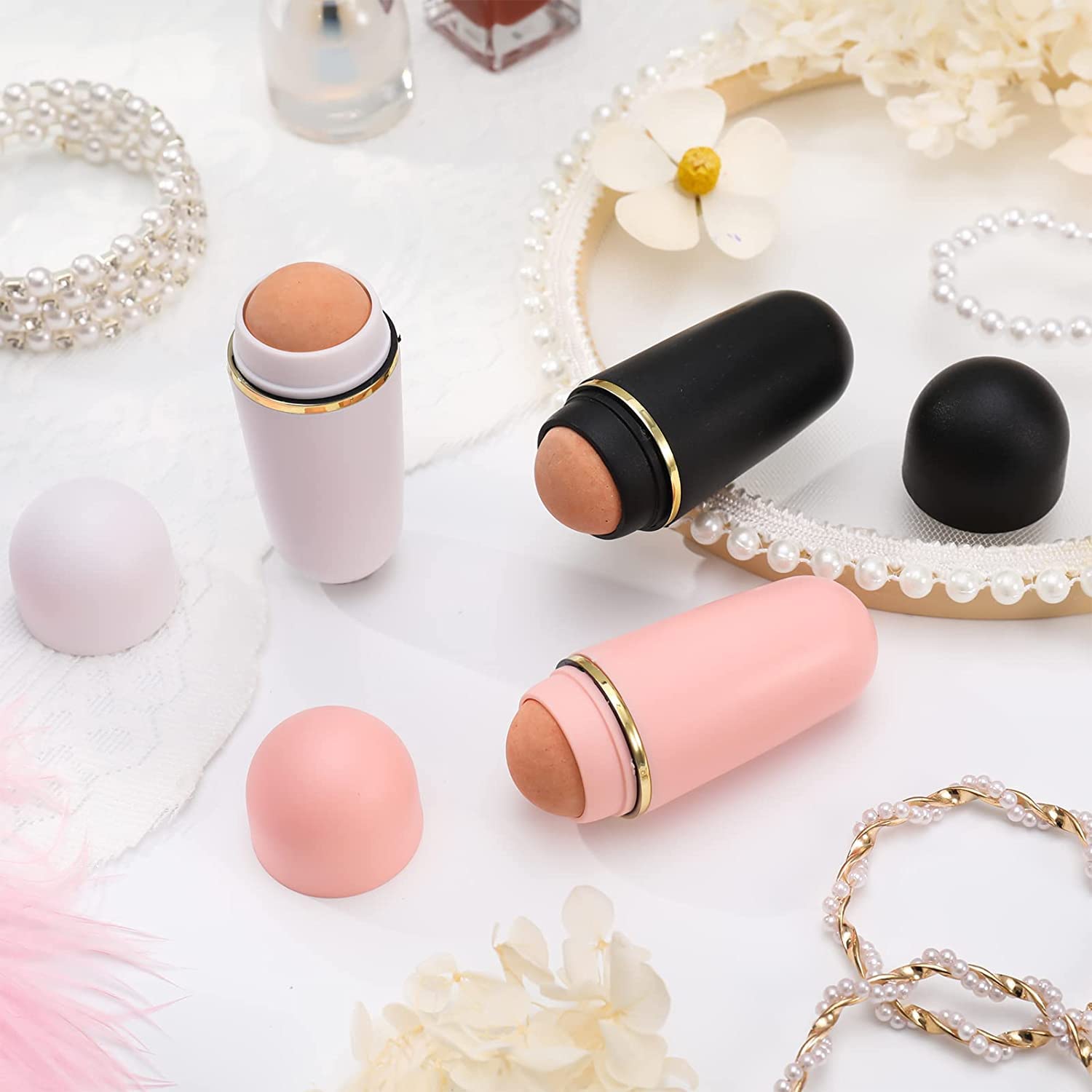 Lucario Oil Absorbing Face Roller - Natural Volcanic Stone Roller for Oily Skin, Portable Oil Control Facial Massager | Perfect for Gym, Office & Travel Skincare Routine