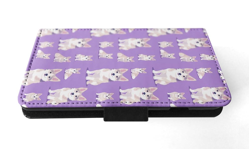 Swedish Vallhund Puppy Dog Pattern Faux Leather Flip Wallet Phone Case for Apple iPhone 14 - Perfect for Dog Lovers & Everyday Use