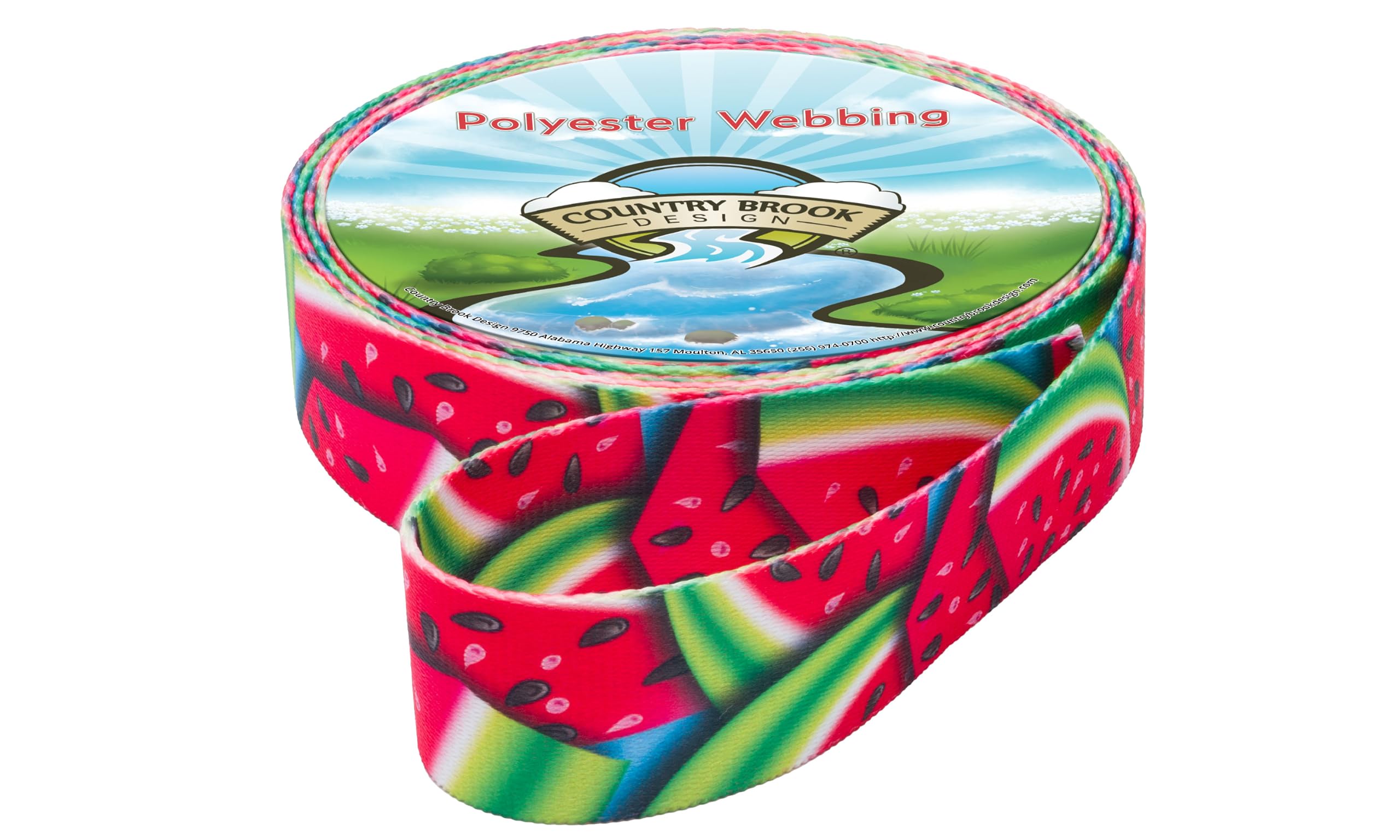 Country Brook Design - Summer Melon Polyester Webbing Belt for Women & Men | Adjustable Waistband | Lightweight & Durable | Perfect for Casual Wear, Outdoor Activities & Fashion Accessories