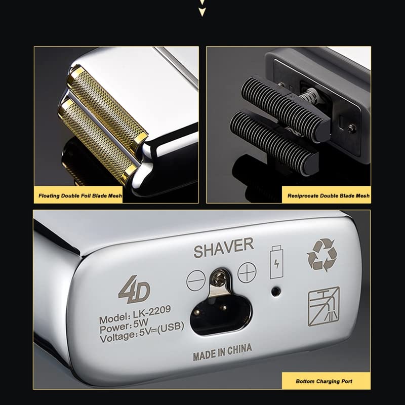 Professional Waterproof Men's Electric Shaver - Rechargeable Cordless Beard Trimmer & Bald Head Shaver with Durable Metal Housing | Best for Travel, Gym, Home & Daily Grooming | Perfect Gift for Men, Dad & Husband