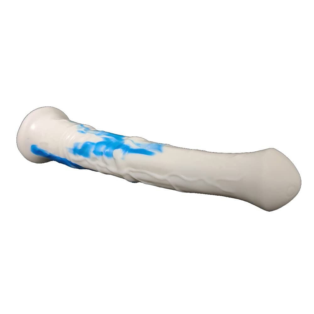 Premium Multi-Color Silicone Horse Dildo - Soft Flexible Adult Sex Toy for Women with Strong Suction Base (Blue & White) - Fantasy Play, BDSM, Couples Fun, Solo Pleasure