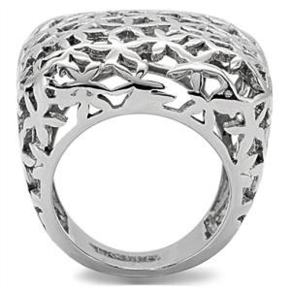 316L Stainless Steel Fashion Ring for Women - High Polished Square Jewelry for Daily Wear & Gifts