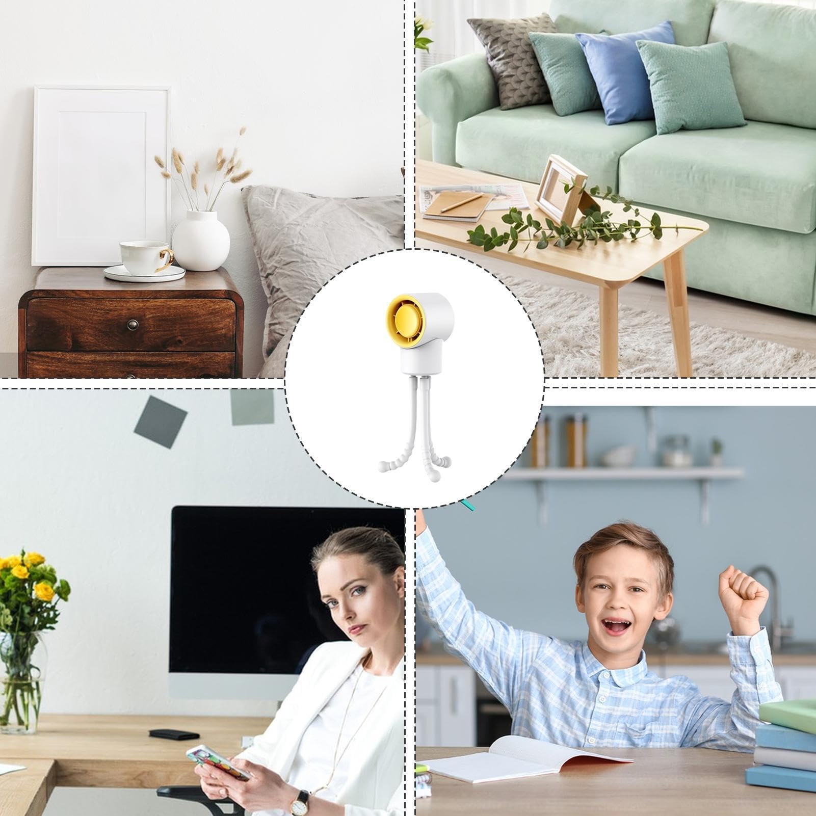 Bladeless Portable Stroller Fan - Small Clip-On Baby Cooling Fan with Waterproof Design for Strollers, Home, Garden & Travel | Perfect for Summer Outings and Indoor Use