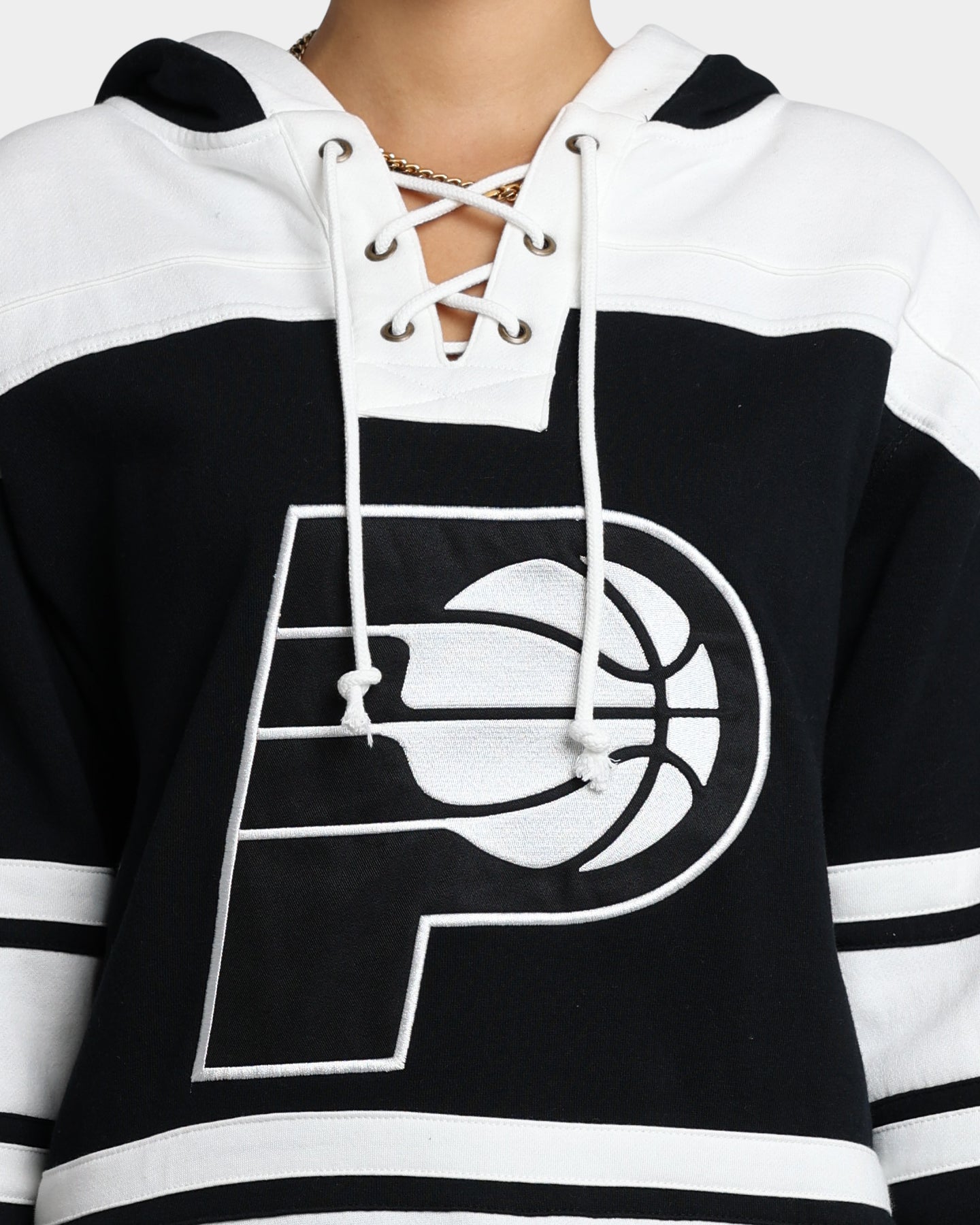 47 Brand Indiana Pacers Superior Lacer Hoodie for Men - Jet Black NBA Fan Apparel for Basketball Games & Casual Wear