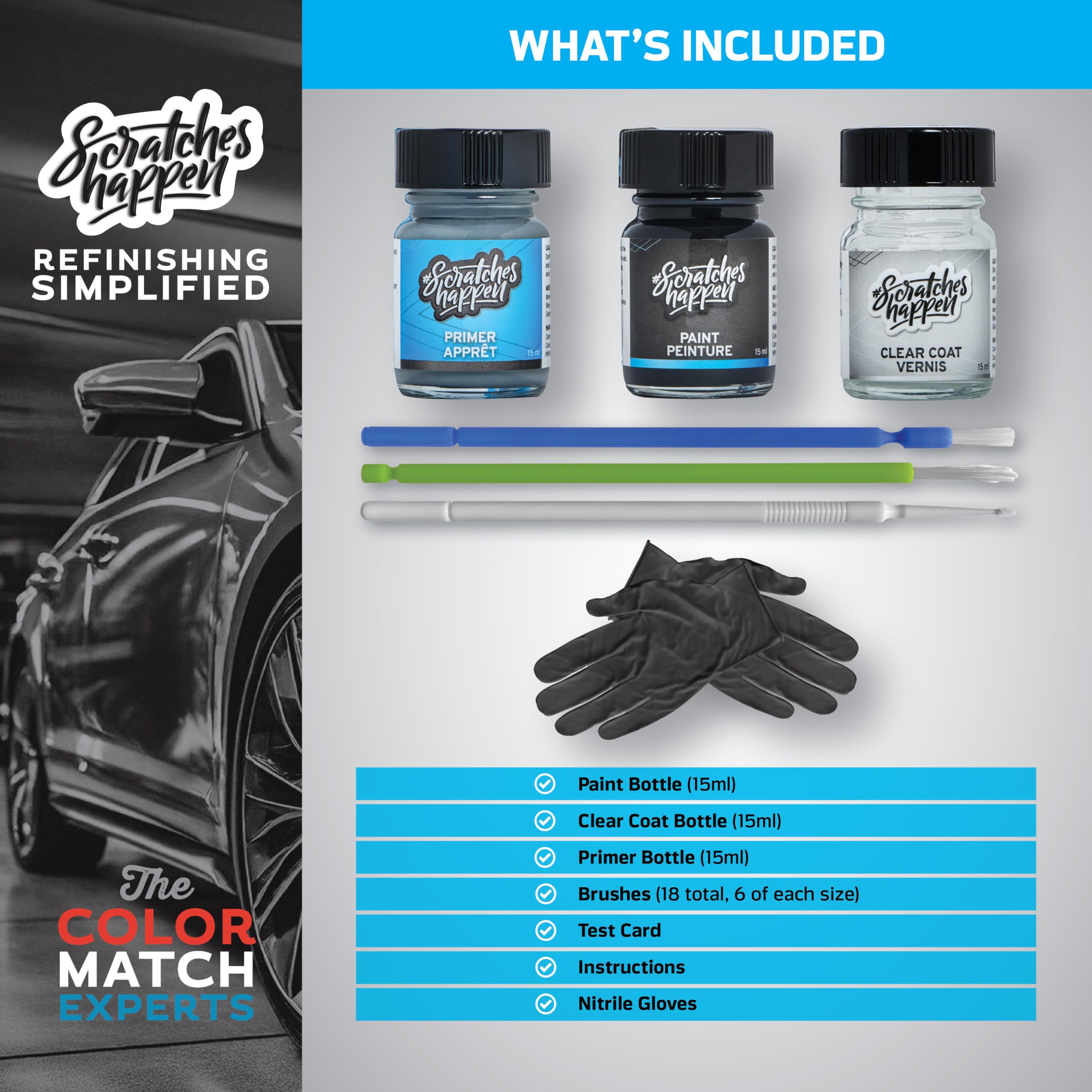 ScratchesHappen Exact-Match Touch Up Paint Kit - Snow White Pearl (SWP) for Kia Vehicles - Complete Set with Paint, Clear Coat & Primer | Perfect for Minor Scratch Repair & Car Paint Restoration
