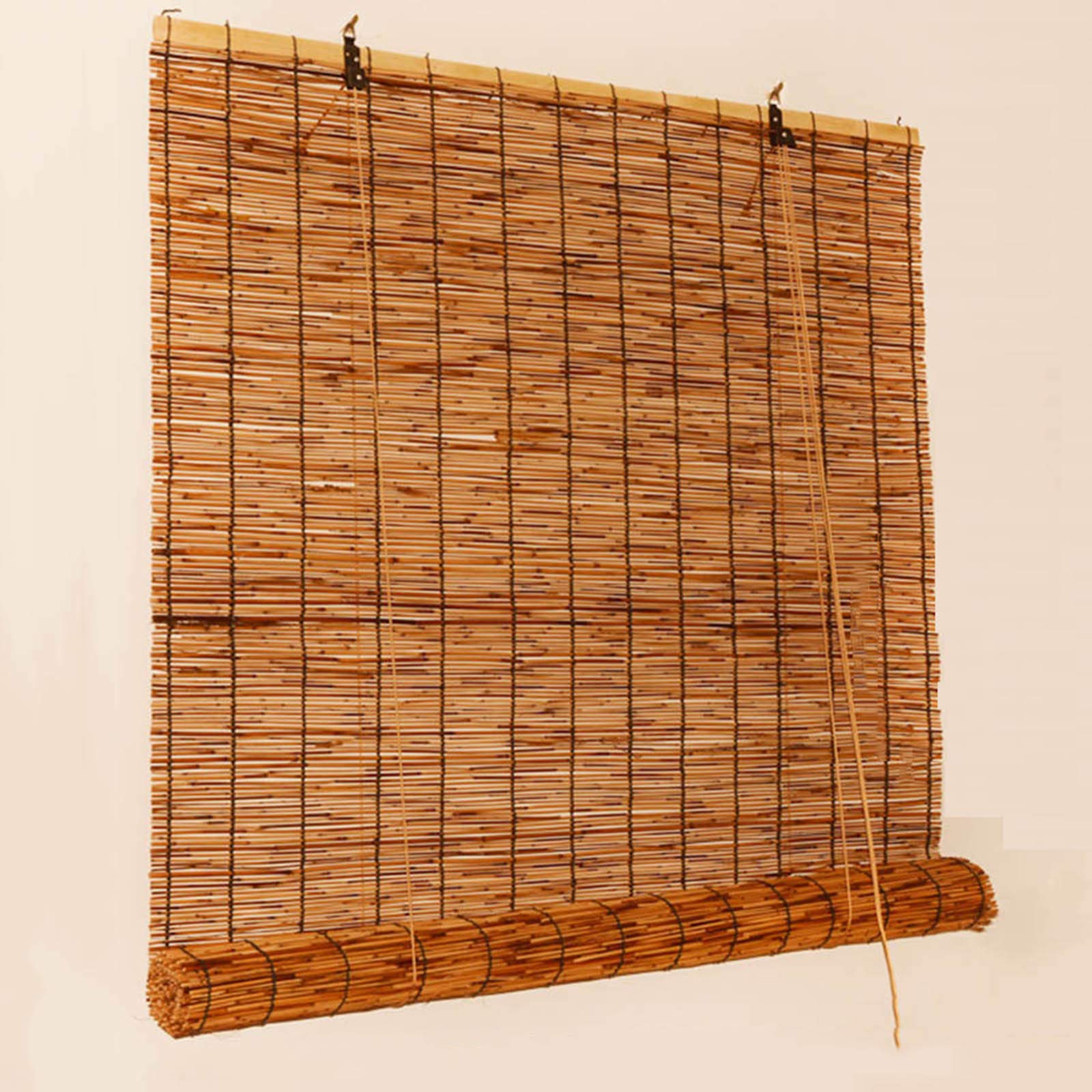 Hand-Woven Bamboo Roller Blinds & Reed Shades - Natural Window Coverings for Patio, Door & Outdoor Decor (20-45