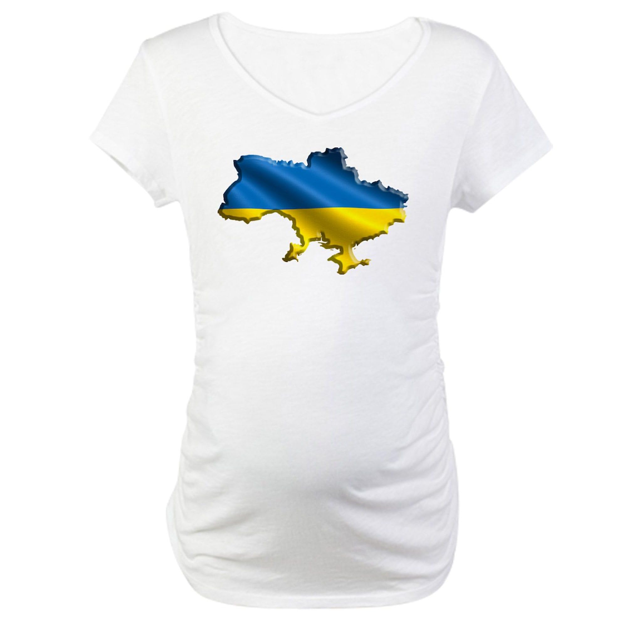 Ukraine Pride Love Ukrainian Maternity T-Shirt for Women - Ruched Side Design, Comfortable & Stylish Pregnancy Shirt - Perfect for Maternity Photos, Casual Wear & Supporting Ukraine