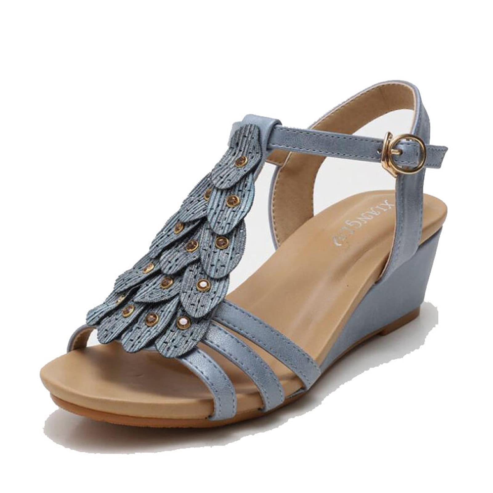 WJCRYPD Women's Summer Sandals - Comfortable Casual Beach Slippers with Flat Sole, Fashion Outdoor Shoes for Plus Size Ladies | Perfect for Beach Vacations, Poolside Relaxation & Summer Strolls