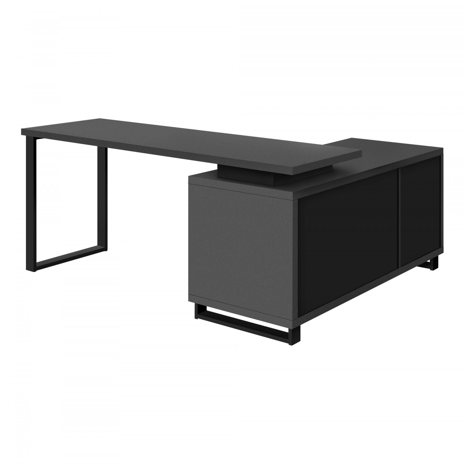 Modern Grey Runo Desk - Sleek & Stylish Home Office Desk for Small Spaces, Work from Home & Study - Perfect for Apartments, Dorms & Workspaces