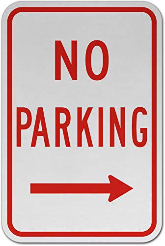 No Parking Right Arrow Sign - 12