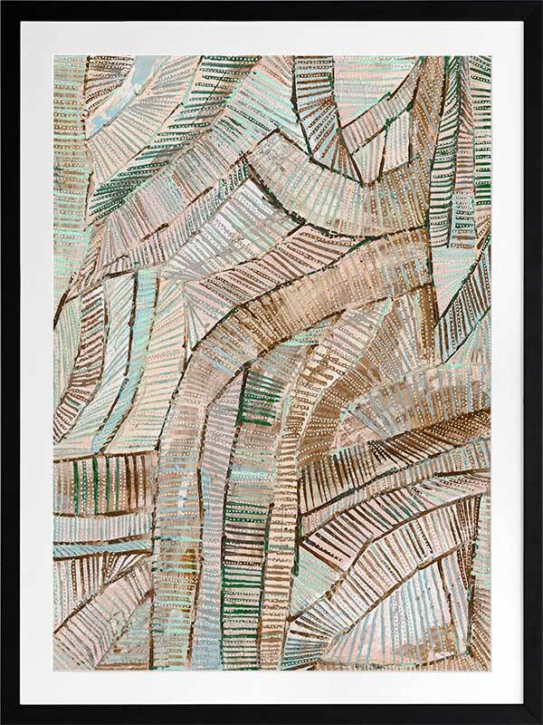 Dhala Bu Nya Bula Green Framed Art Print - Modern African Wall Decor for Living Room, Bedroom & Office