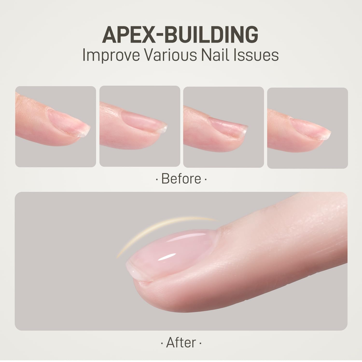 GAOY Clear Builder Gel for Nails - 16ml Nail Strengthener & Self-Leveling Hard Gel | Long Lasting Soak Off UV Gel for Professional Salon & DIY Manicures at Home