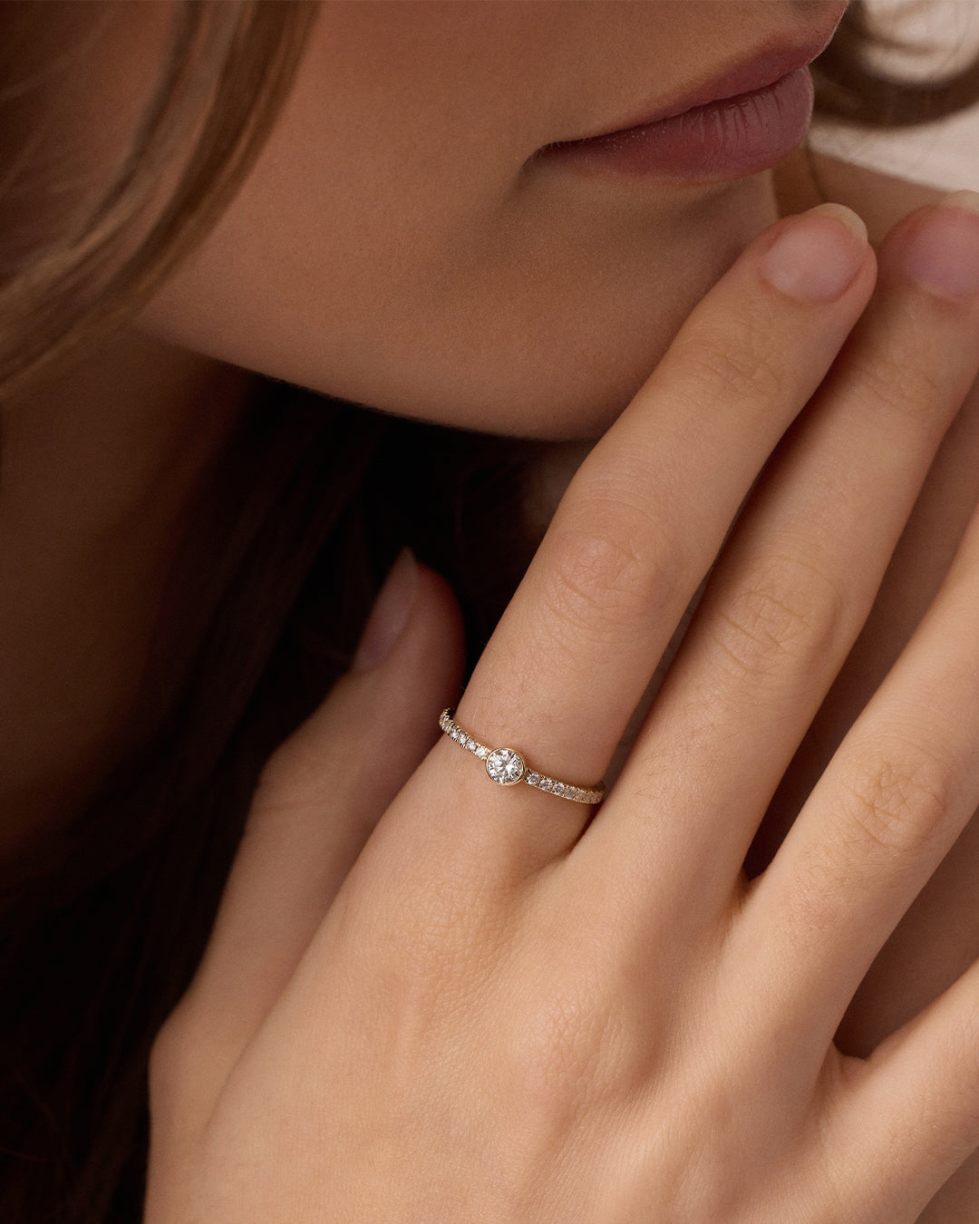 Lab Grown Diamond Circle Eternity Ring for Women - 14K White Gold Wedding Band, Anniversary Gift, Stackable Ring for Bridal Jewelry & Special Occasions
