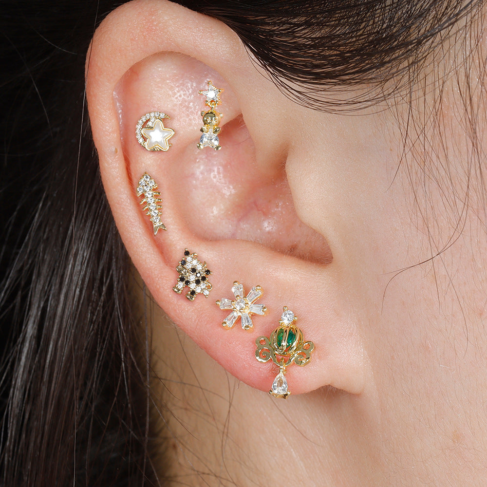 20G Star Emoji Conch Double Piercing Earrings - Trendy Cartilage Ear Jewelry for Women | EGD0382 | Perfect for Parties, Festivals and Everyday Fashion Accessories