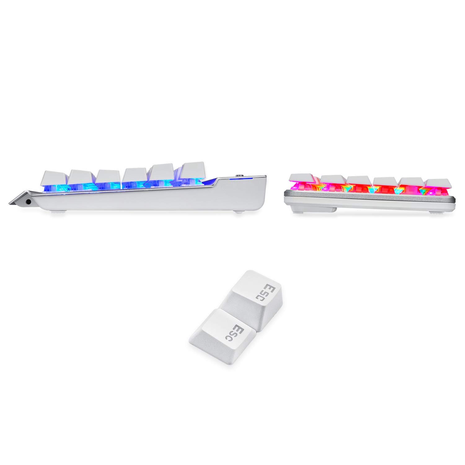 EagleTec KG061 RGB Mechanical Gaming Keyboard - 87 Keys for PC Gamers (White)