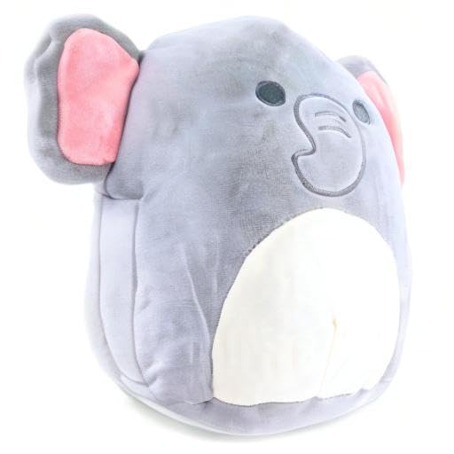 Squishmallow Kellytoy Mila 8 Inch Grey Elephant Plush Toy - Ultra Soft Stuffed Animal for Kids, Cute Cuddly Pillow for Bedroom Decor & Stress Relief Gift