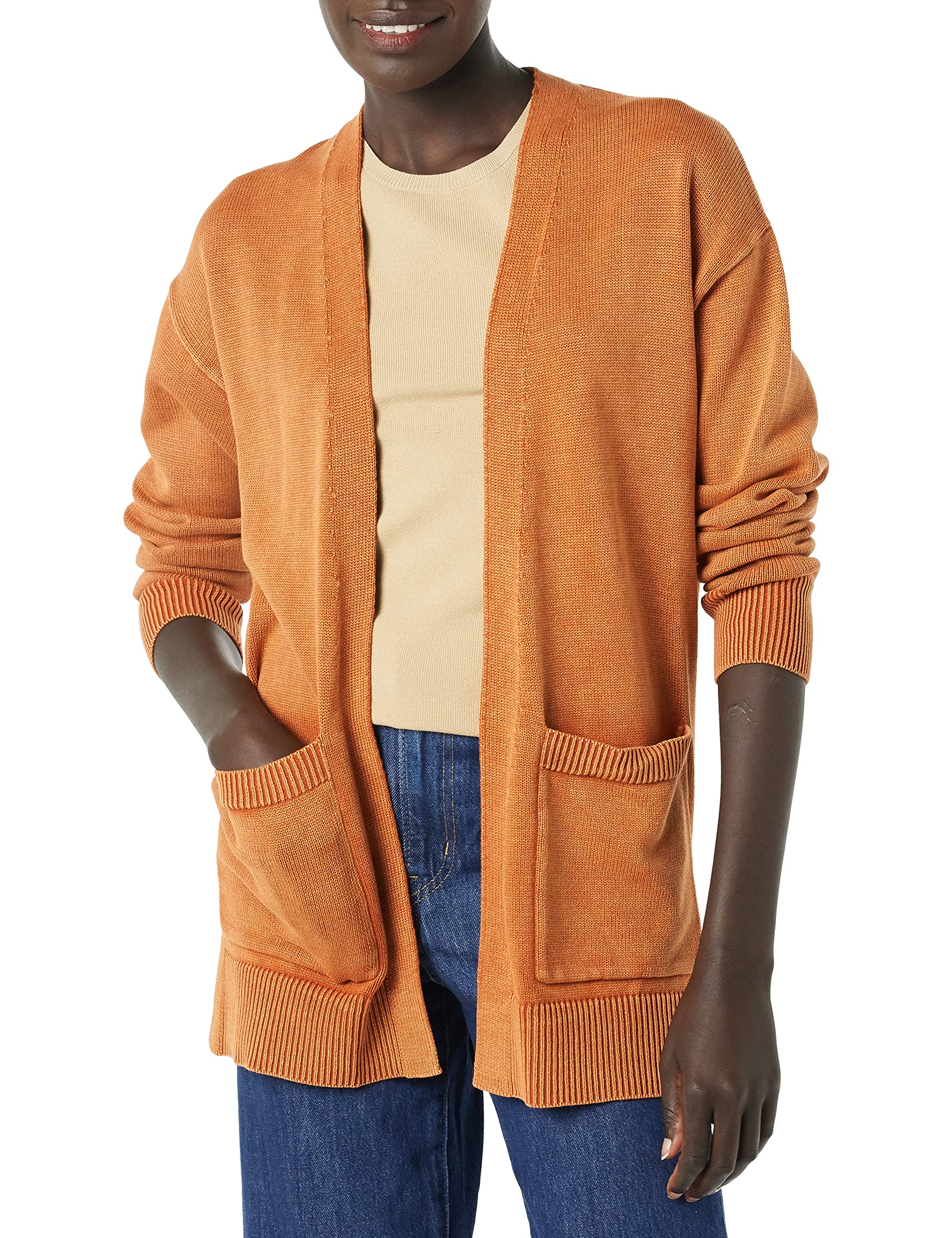 Goodthreads Women's Mineral Wash Long Sleeve Open Front Cardigan Sweater - Soft Knit Wrap for Fall & Winter - Perfect for Office, Casual Outfits and Layering
