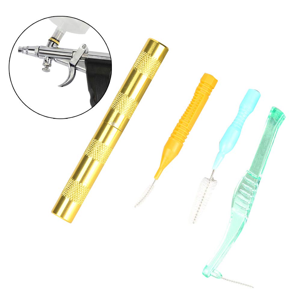 4pcs Airbrush Cleaning Kit with Nozzle Needles & Brushes - Spray Gun Repair Tools for Artists & DIY