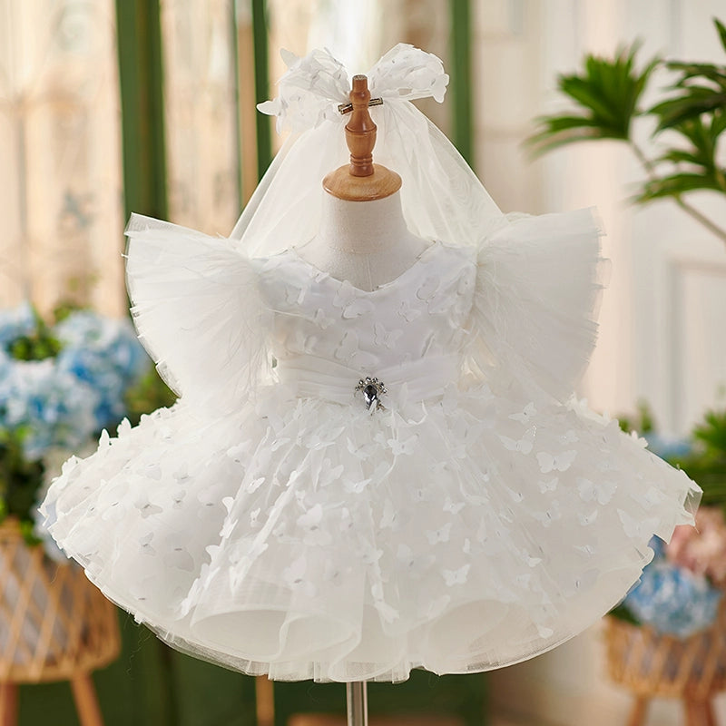 Adorable Baby Girl Puffy Butterfly Dress - Toddler Pageant & Birthday Party Outfit for Special Occasions & Photoshoots