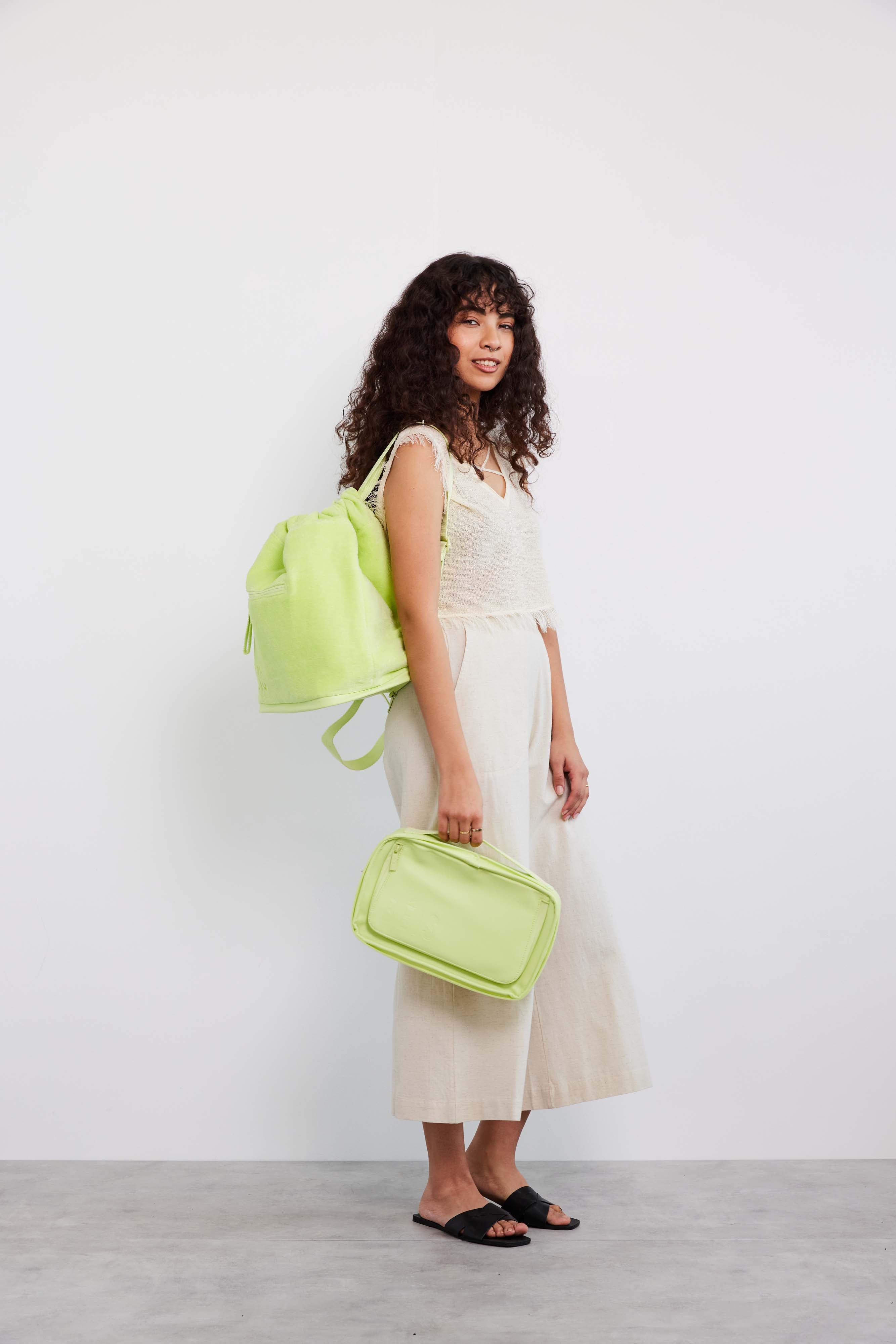 Premium Terry Backpack Cooler in Citron - Insulated Lunch Bag for Picnics, Beach Trips & Outdoor Adventures | Leakproof & Lightweight Design