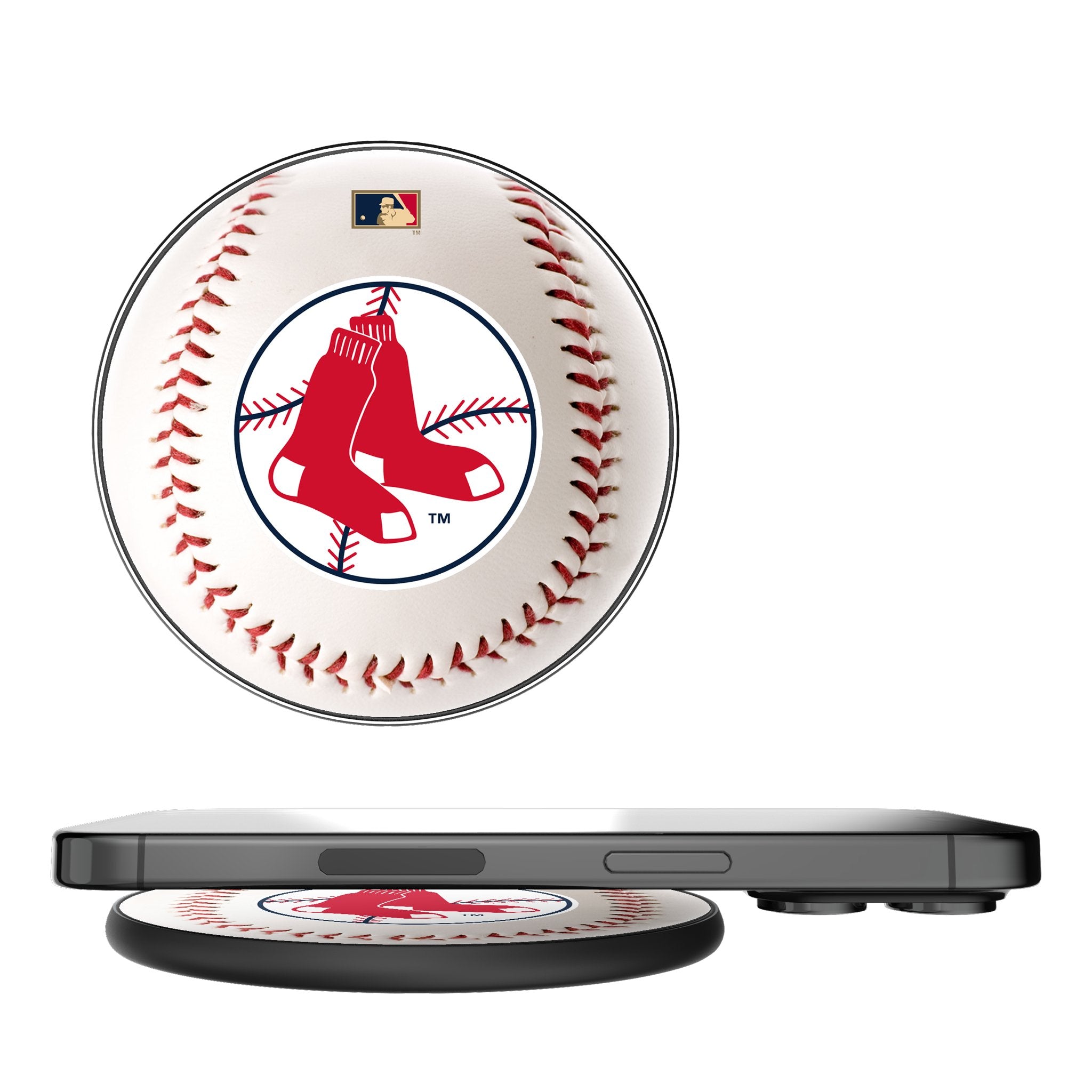 Boston Red Sox 1970-1975 Cooperstown Collection 15W Fast Wireless Charger - Vintage Baseball Fan Gift for Home, Office & Car Charging
