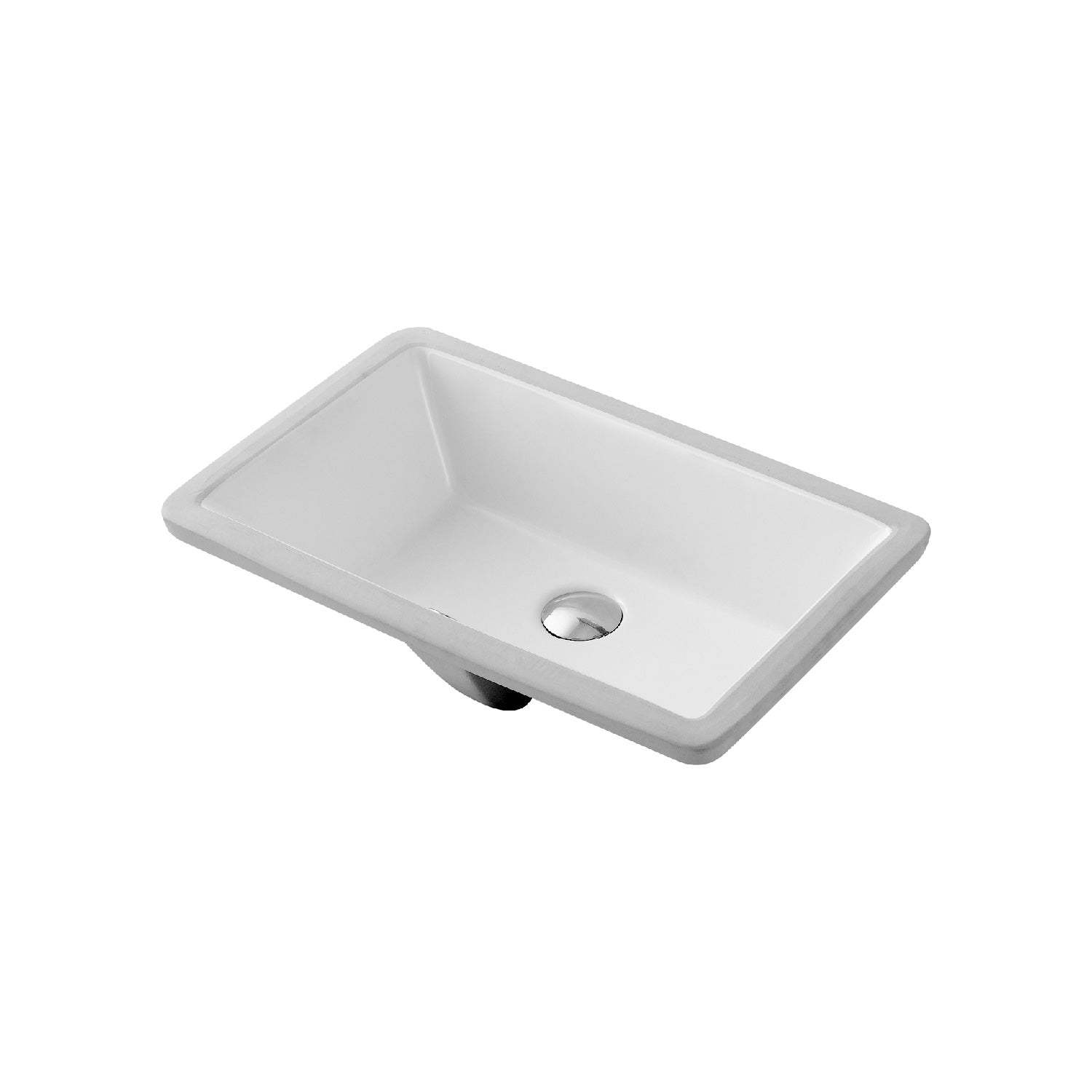 DAX Ceramic Undermount Bathroom Sink - White Rectangular Single Bowl, 20.7