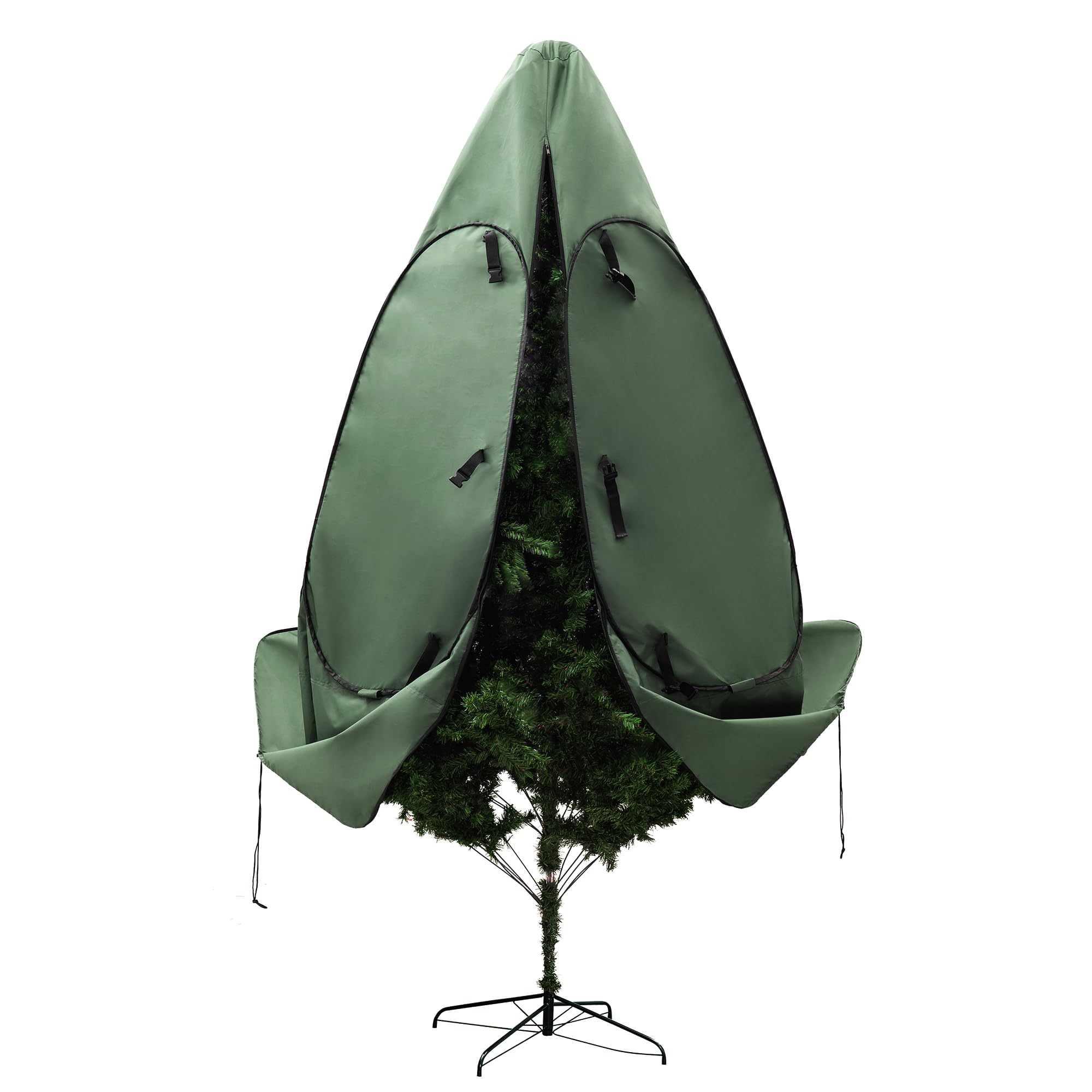 9 ft Christmas Tree Storage Bag - Heavy Duty Green Tree Cover for Upright Storage (Fits 8-10 ft Artificial Trees) | Holiday Decor Organization & Protection