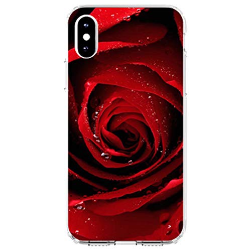 Dew Covered Red Rose On Clear Case