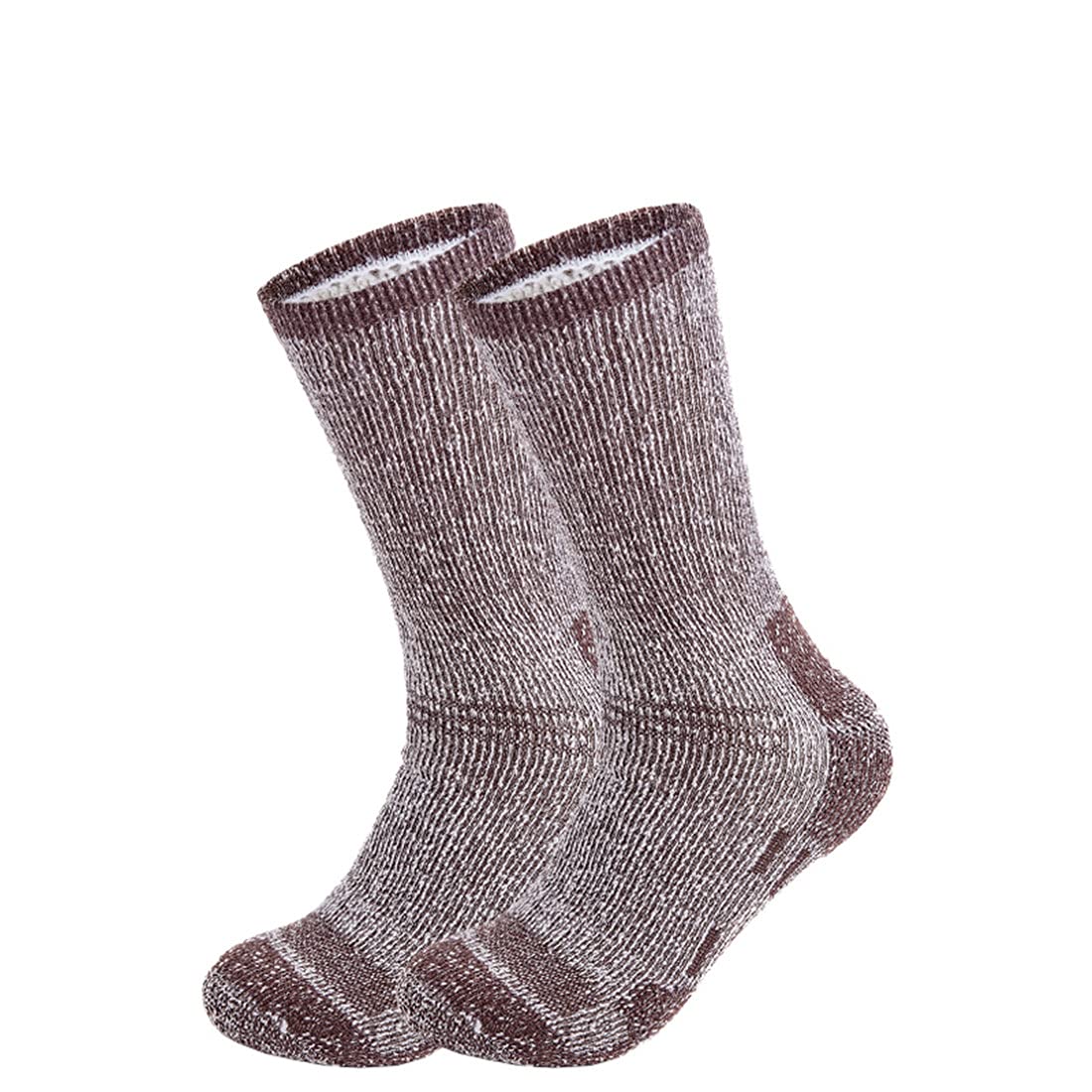 SOLAX Women's Merino Wool Hiking Socks - 2 Pairs Warm Breathable Trail Crew Socks for Outdoor Adventures, Camping & Winter Sports
