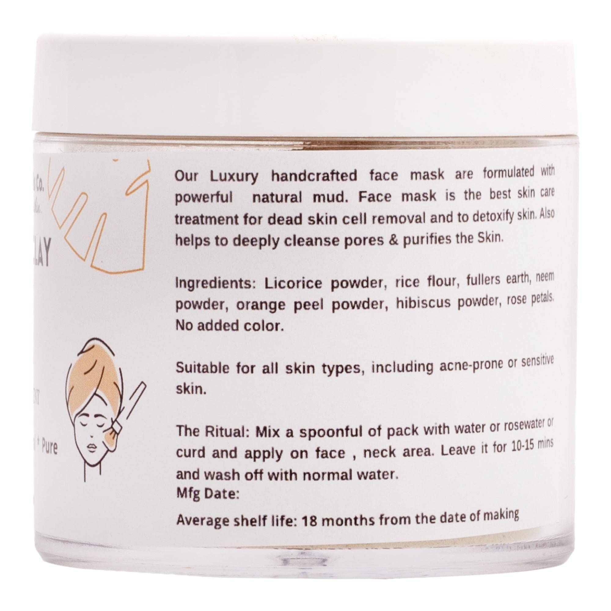 Nourish Essentials Co. Anti-Acne Clay Face Mask for Acne Treatment & Skin Brightening - 100g | Deep Cleansing & Pore Minimizing | Perfect for Oily & Acne-Prone Skin Care Routine