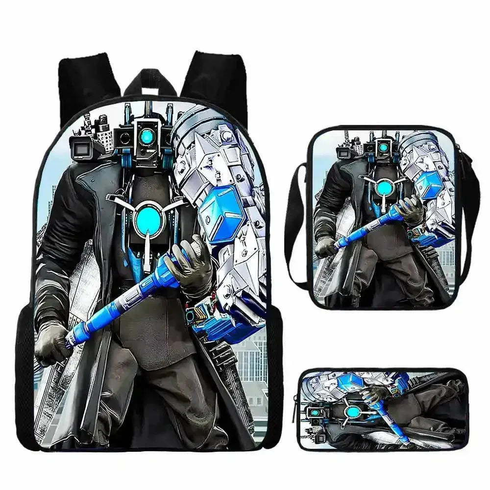 Custom Skibidi Backpack Set for School, Travel & Outdoor Adventures - Durable & Stylish Kids & Teens Backpack