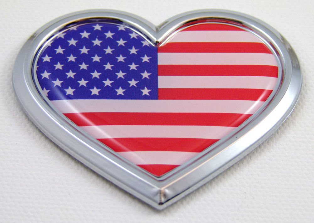 USA Flag Car Emblem - 3D Chrome Sticker for Bumper & Decoration