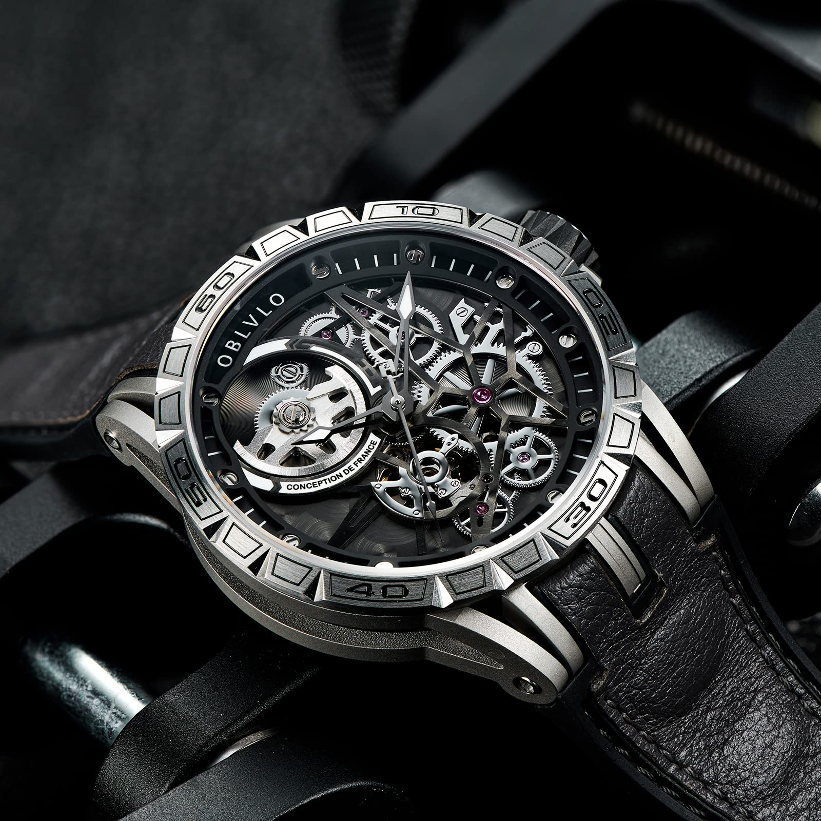 Top Luxury Automatic Skeleton Dial Steel Watch - Designer Leather Strap Wristwatch for Men - Perfect for Business, Formal Events & Everyday Wear