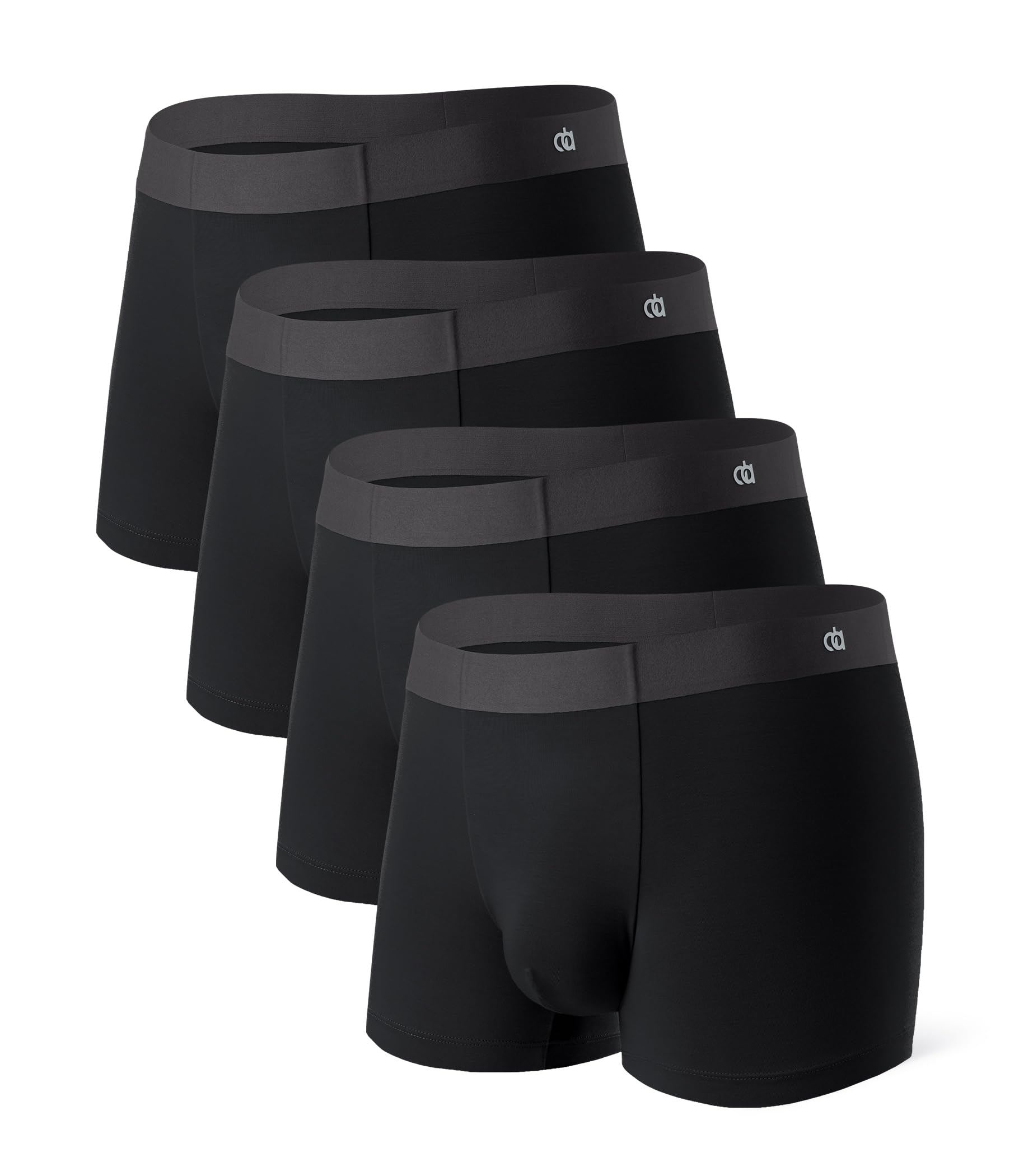DAVID ARCHY Men's Underwear 4-Pack - Micro Modal Trunks with Support Pouch, Soft & Breathable Seamless Boxer Briefs for Everyday Comfort | Workout, Lounge & Sleep