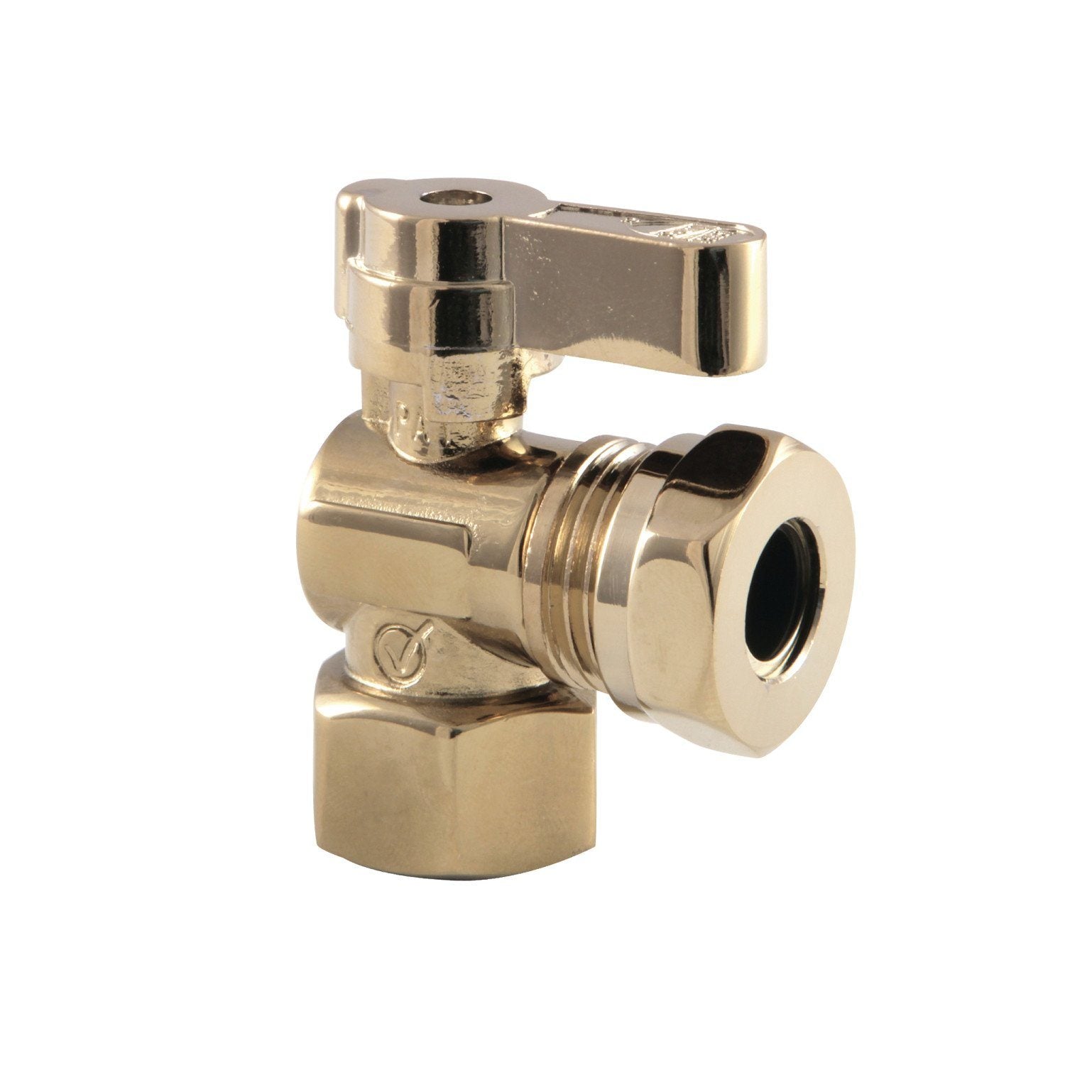 1/2 Inch FIP x 1/2 Inch or 7/16 Inch Slip Joint Quarter Turn Angle Shut Off Valve - Brass Water Supply Stop Valve for Sink, Toilet & Appliance Installation (Kitchen, Bathroom, Laundry)