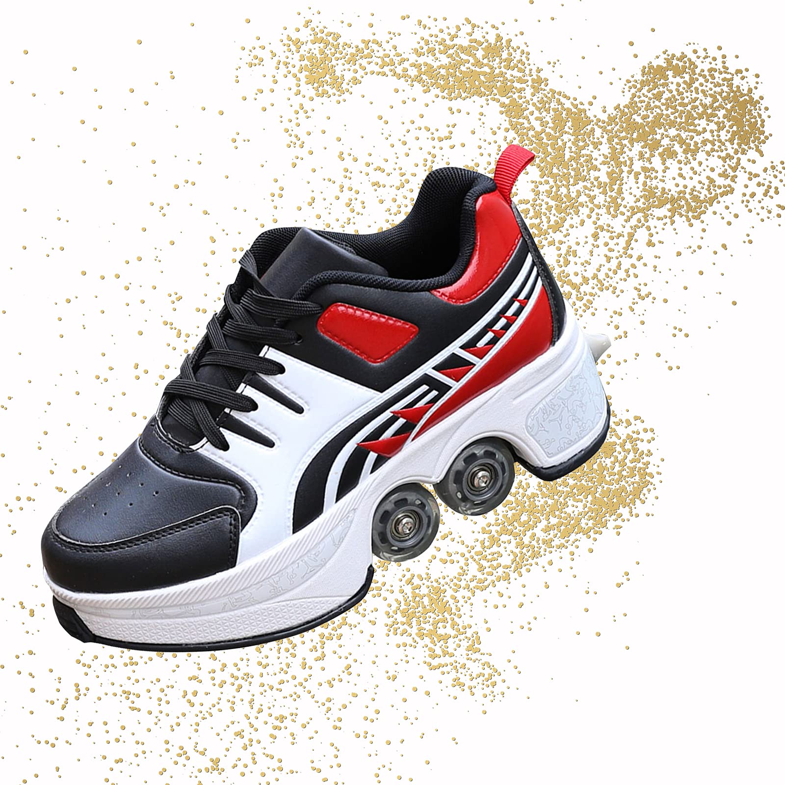 Women's & Men's Retractable Roller Skates with Pop-Out Wheels - Adjustable Outdoor Skating Shoes for Girls & Adults - Automatic Walking Sports Shoes for Fitness, Commuting & Fun Activities