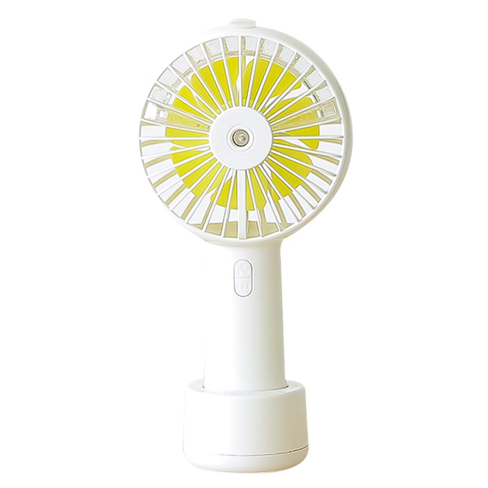 PRETYZOOM Mini USB Rechargeable Handheld Misting Fan - Portable Personal Cooling Fan with 20ml Water Tank, Humidifier & Makeup Sprayer for Travel, Car, Office & Outdoor Activities (White)