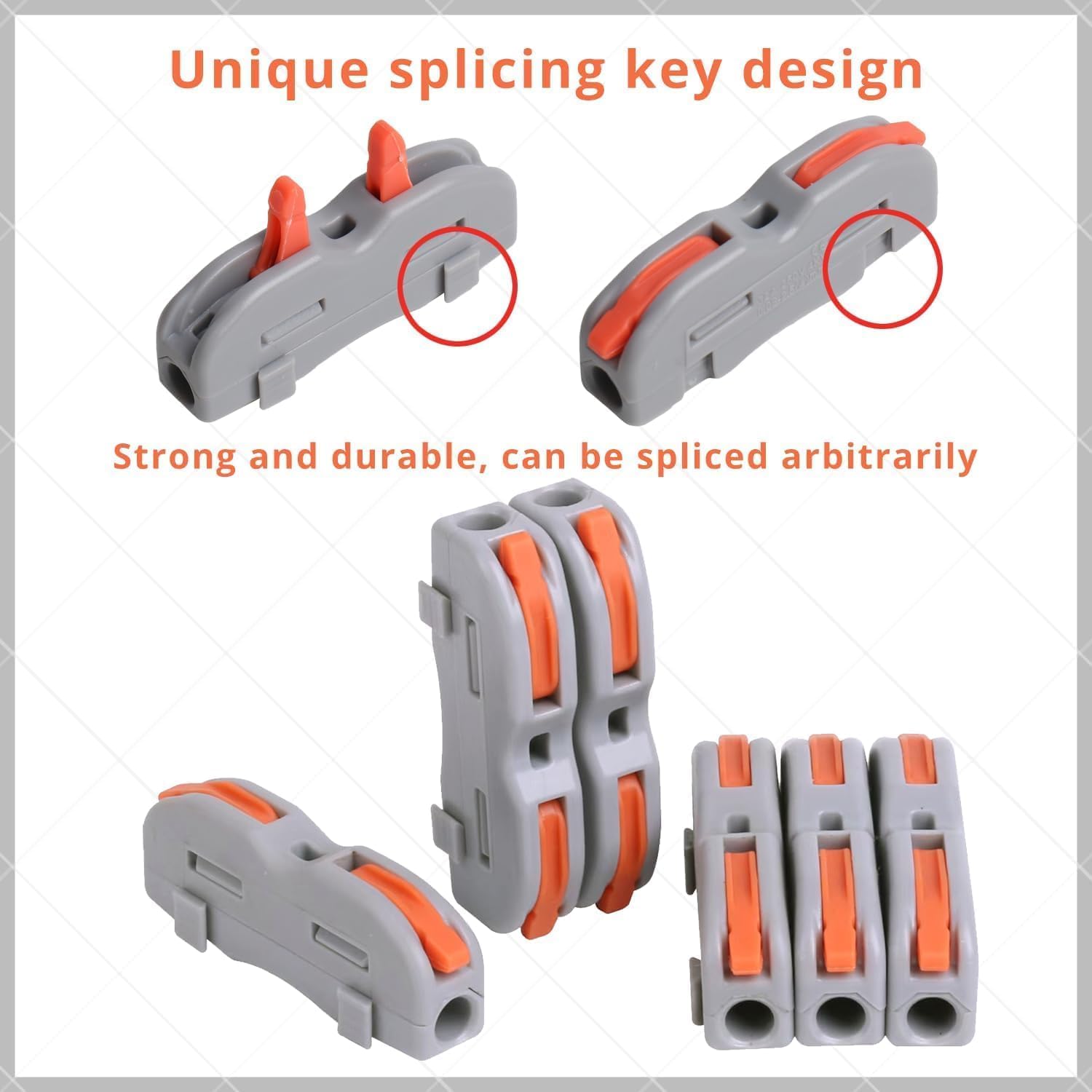 60 Pcs Lever Nut Wire Connectors - Compact 1 in 1 Out Splicing Connectors for Electrical Wiring | Ideal for Home DIY, Automotive & Industrial Applications