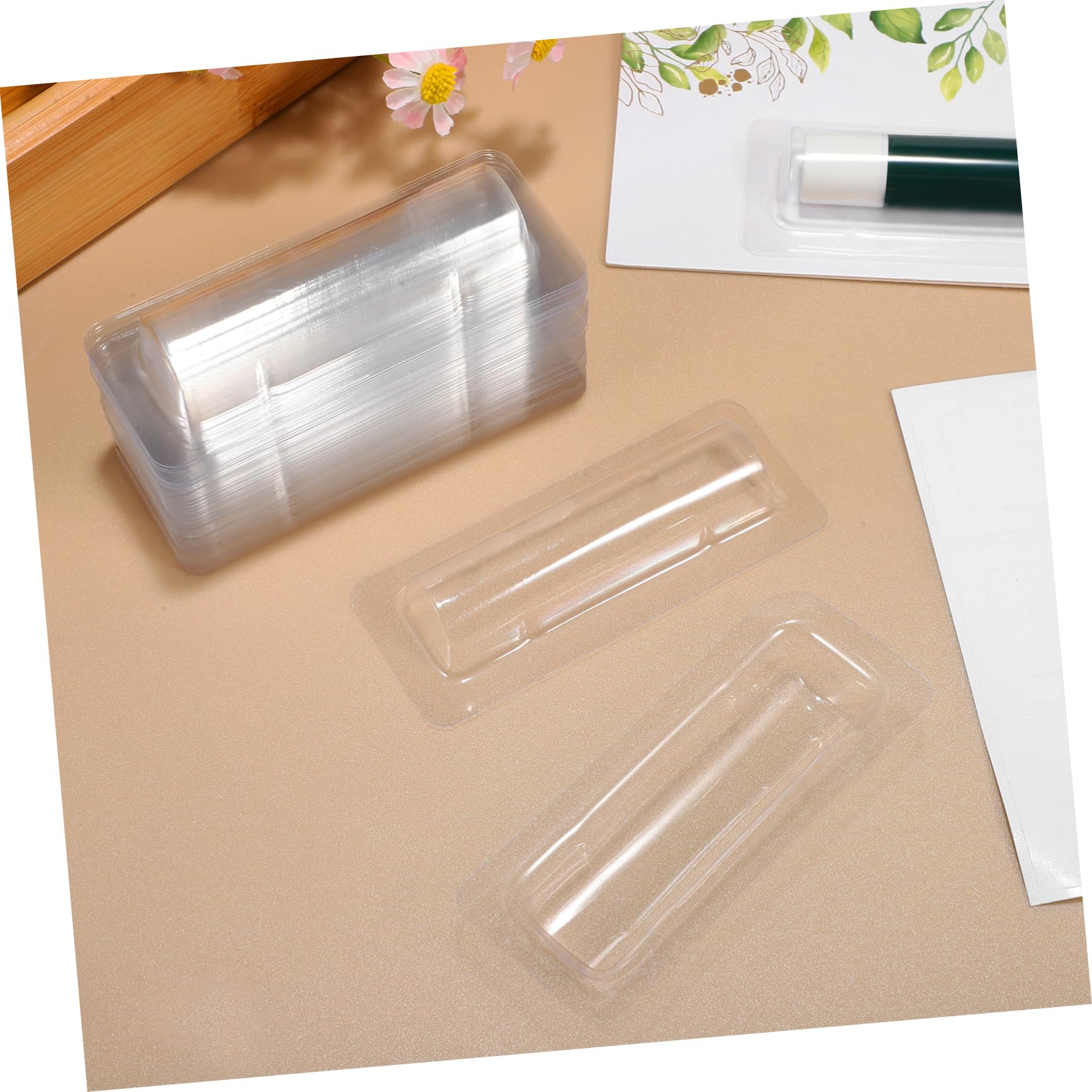 40pcs Clear Plastic Lip Balm Containers with Window - DIY Money Holders for Cash, Lip Gloss & Balm Storage - Perfect for Crafting, Retail Displays & Travel Organizers