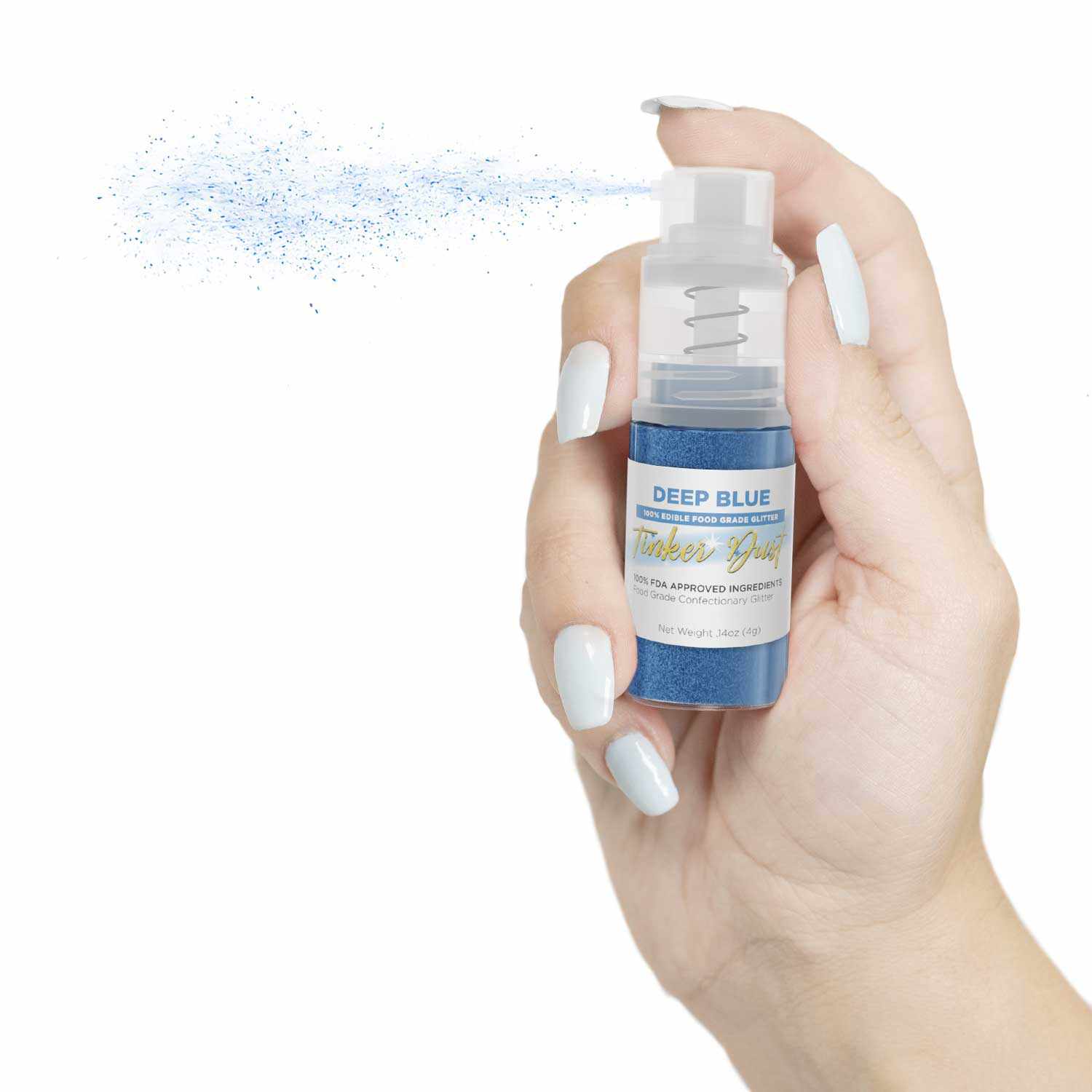 Deep Blue Edible Glitter Spray 4g Pump | Tinker Dust® | Food Safe Sparkle for Cakes, Cupcakes & Cocktails